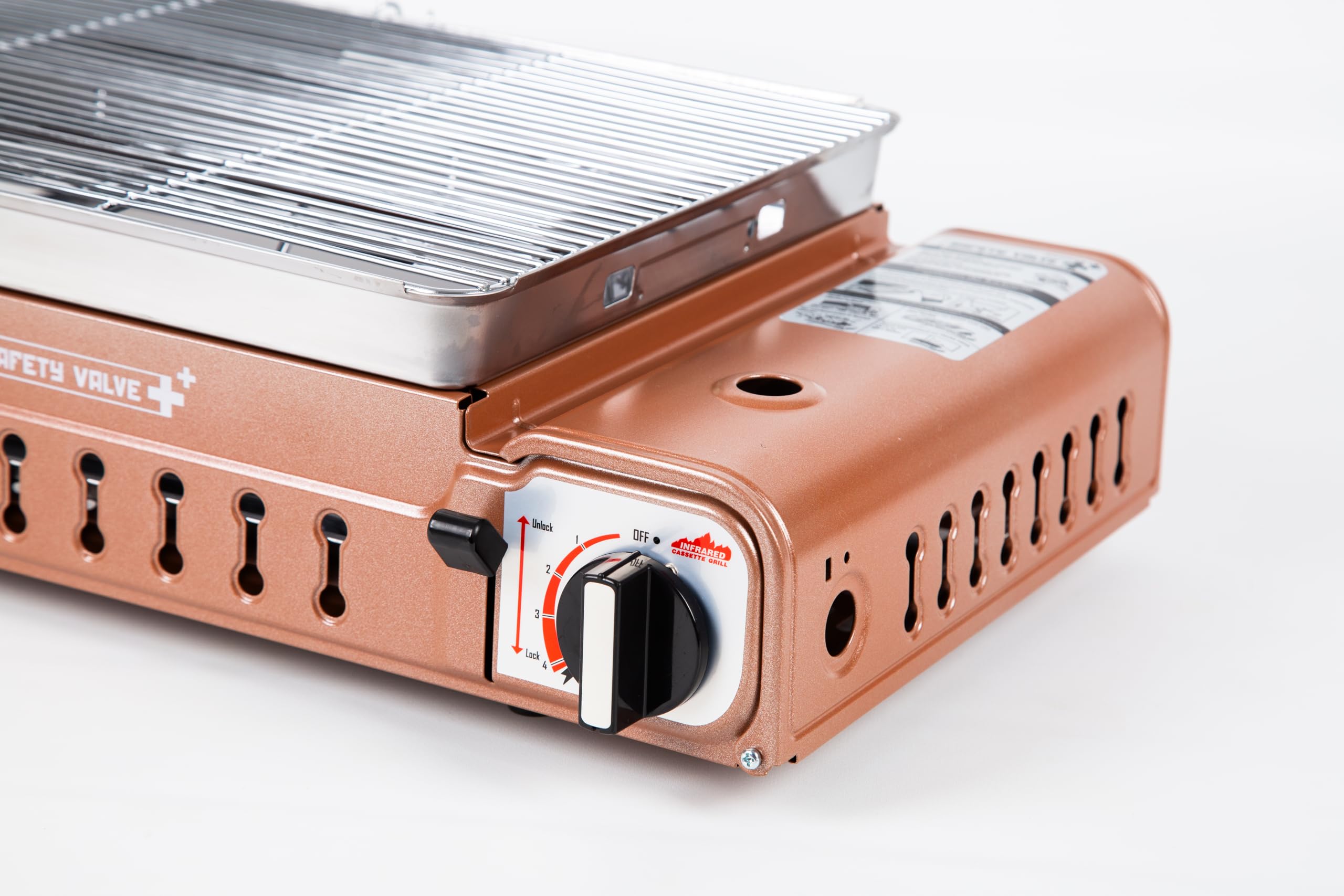 Lucky Flame LF-90GD(XL) Gasgrill/Campinggrill für MSF-1A 227g Kartuschen, Piezo-Zündung und Automatischer Gasabschaltung