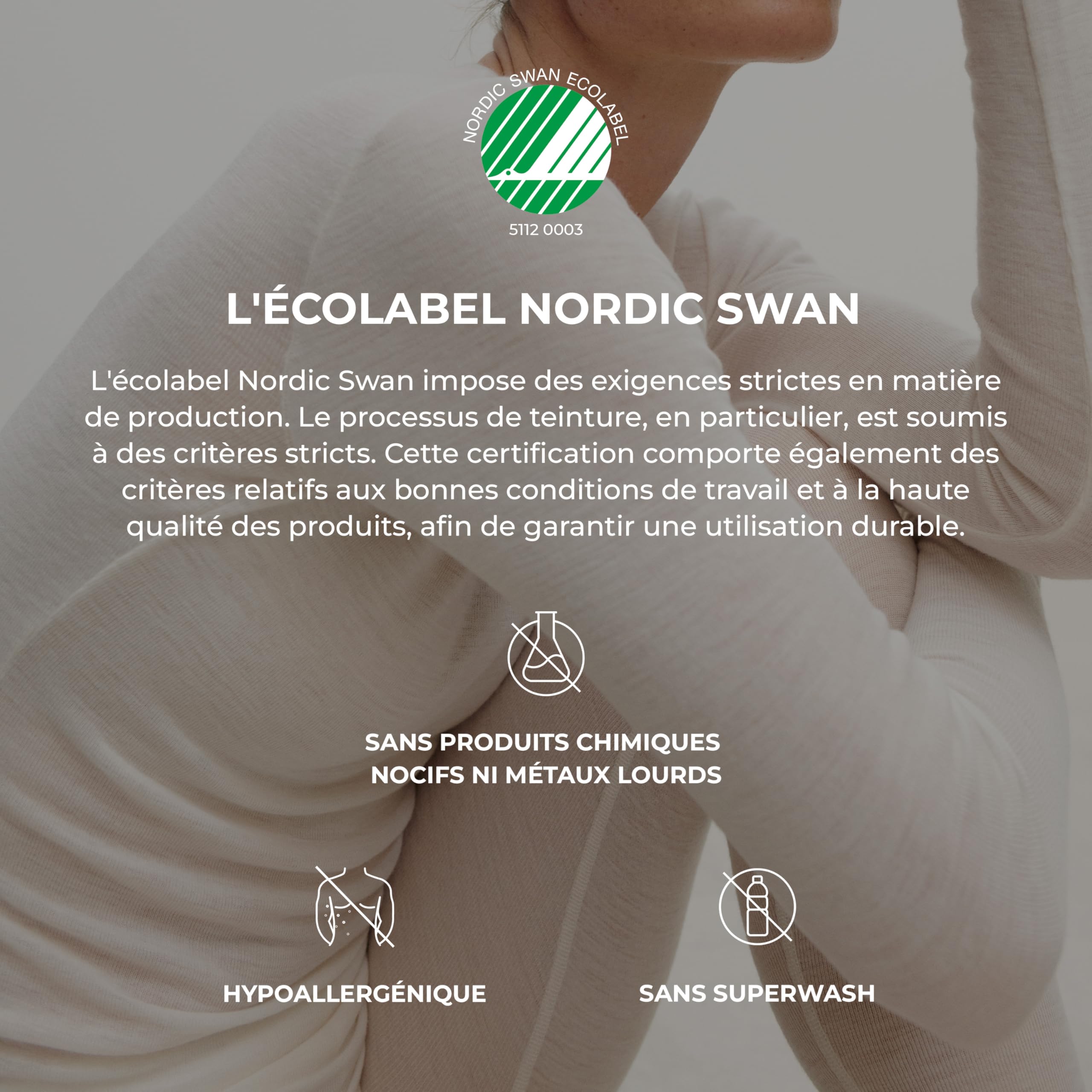 DILLING Haut à col zippé en Laine de mérinos pour Femme