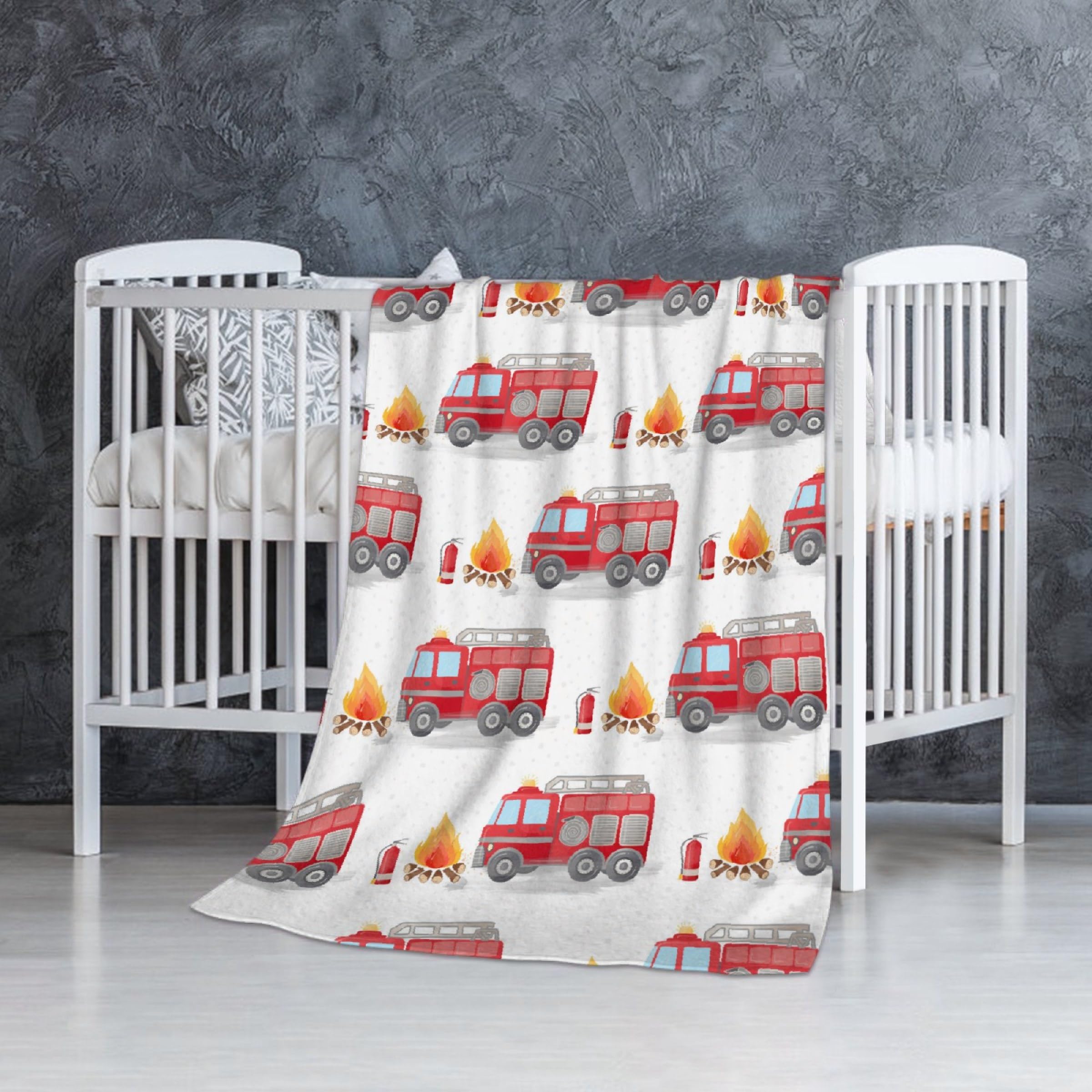 Fire Truck Fireman Baby Blanket Gifts Super Soft Swaddle Newborn Cozy Baby Receiving Blanket Stroller Throw Blanket for Crib 40x30 in forBaby/Puppy
