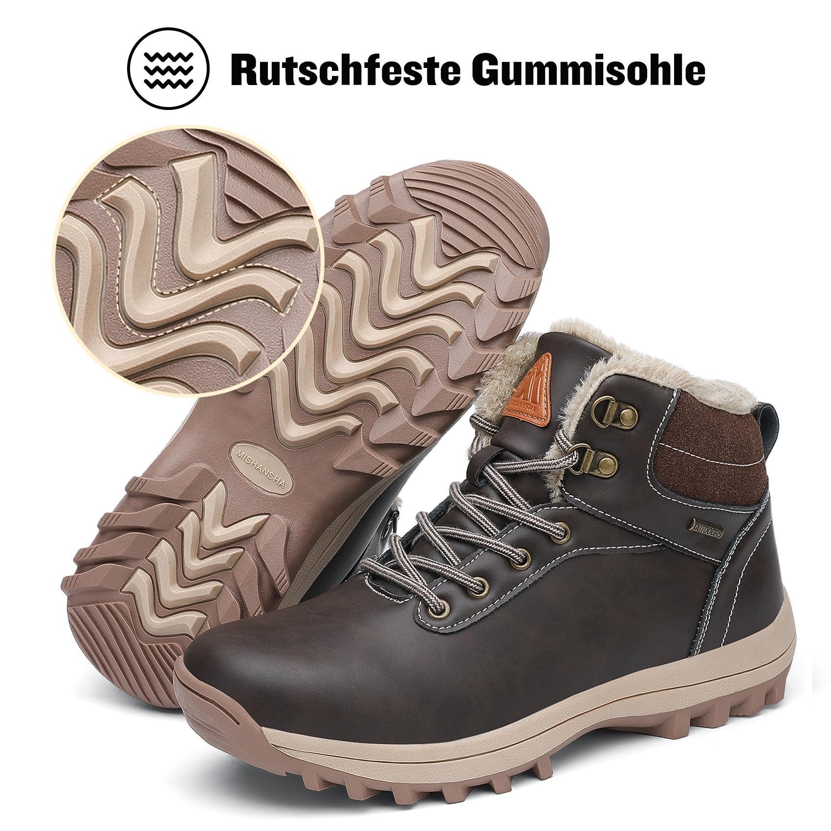 Mishansha Uomo Scarpe Invernali Donna Stivali da Neve Calda Impermeabili Outdoor Sneakers da Trekking Taglia 36-48 EU