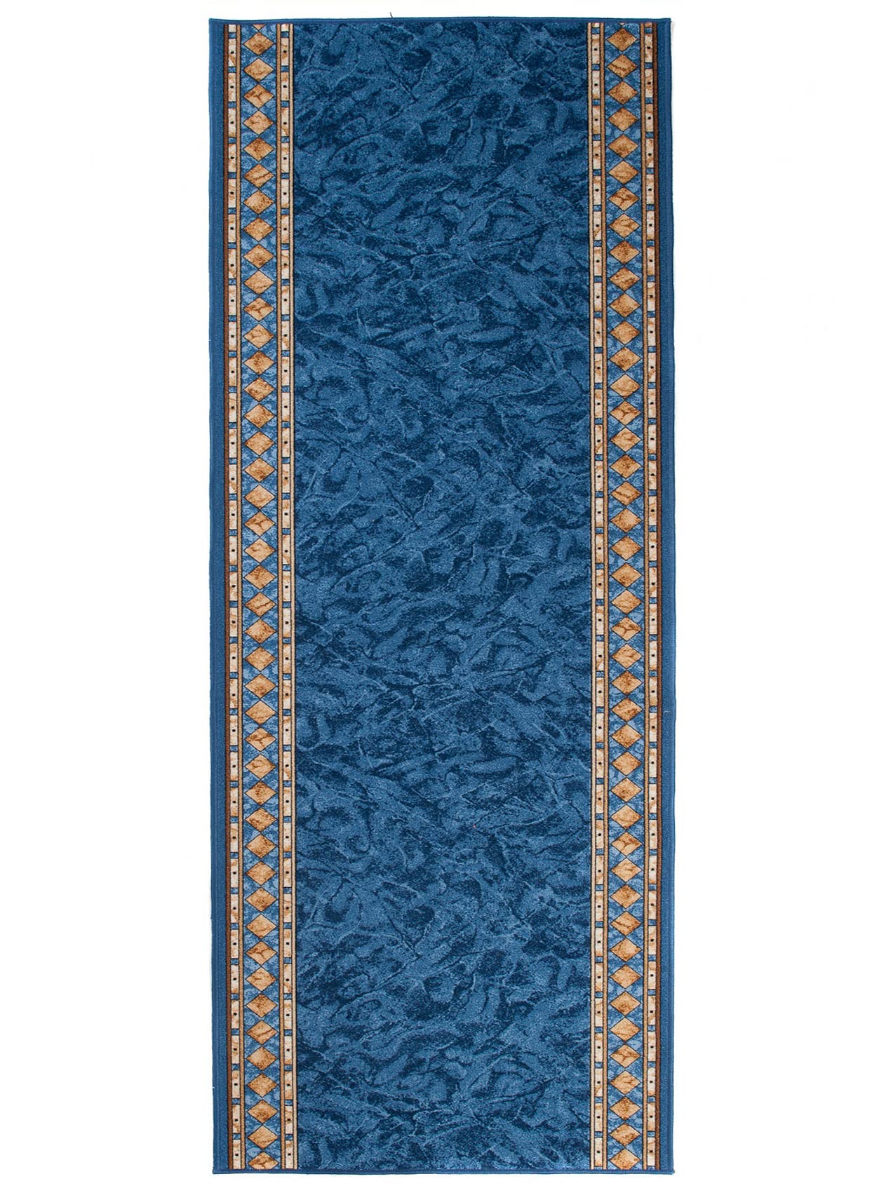 Tapiso Antypoślizgowy dywan chodnik antypoślizgowy most sprzedawany na metry niebieski żółty ornament wzór melanżowy korytarz kuchnia salon 67 x 300 cm