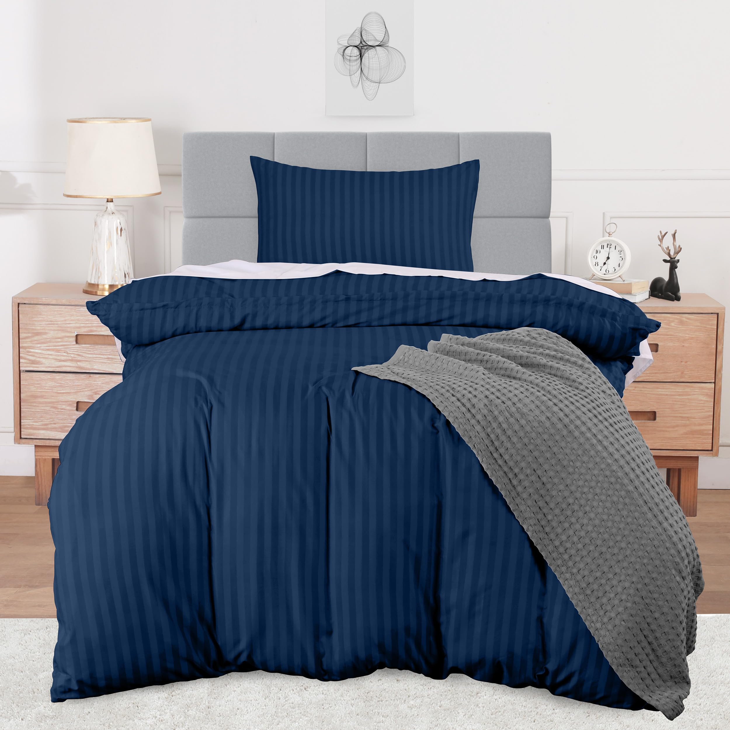 Utopia Bedding Duvet Cover Double - Soft Microfibre Polyester - Bedding Quilt Cover Set, with Pillow cases (Grey) — view 73