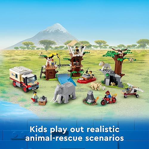 Miniatura 3 de LEGO City Wildlife Rescue Camp 60307 Kit de construcción juego de animales juguete superior para niños de 6 años en adelante nuevo 2021 (503 piezas)