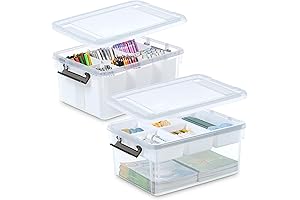 City Life 17 QT Clear Plastic Storage Bin with Customizable Dividers