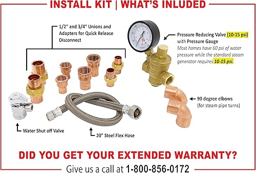 Miniatura 2 de SteamSpa - Kit completo de instalación de componentes esenciales con filtro de agua para configuración del generador | STMKIT-02
