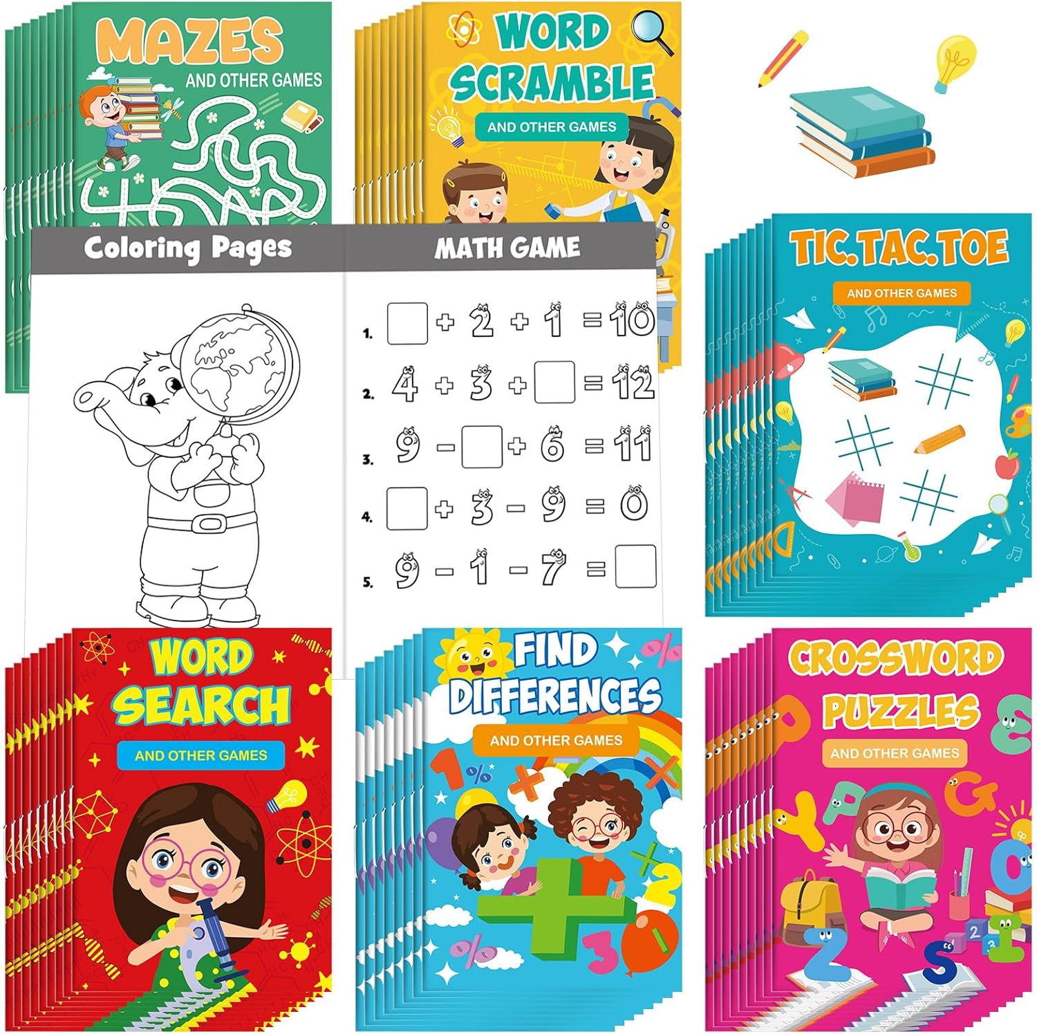 Hungdao 48 Pcs Preschool Kindergarten Mini Activity Books for Boys and Girls First