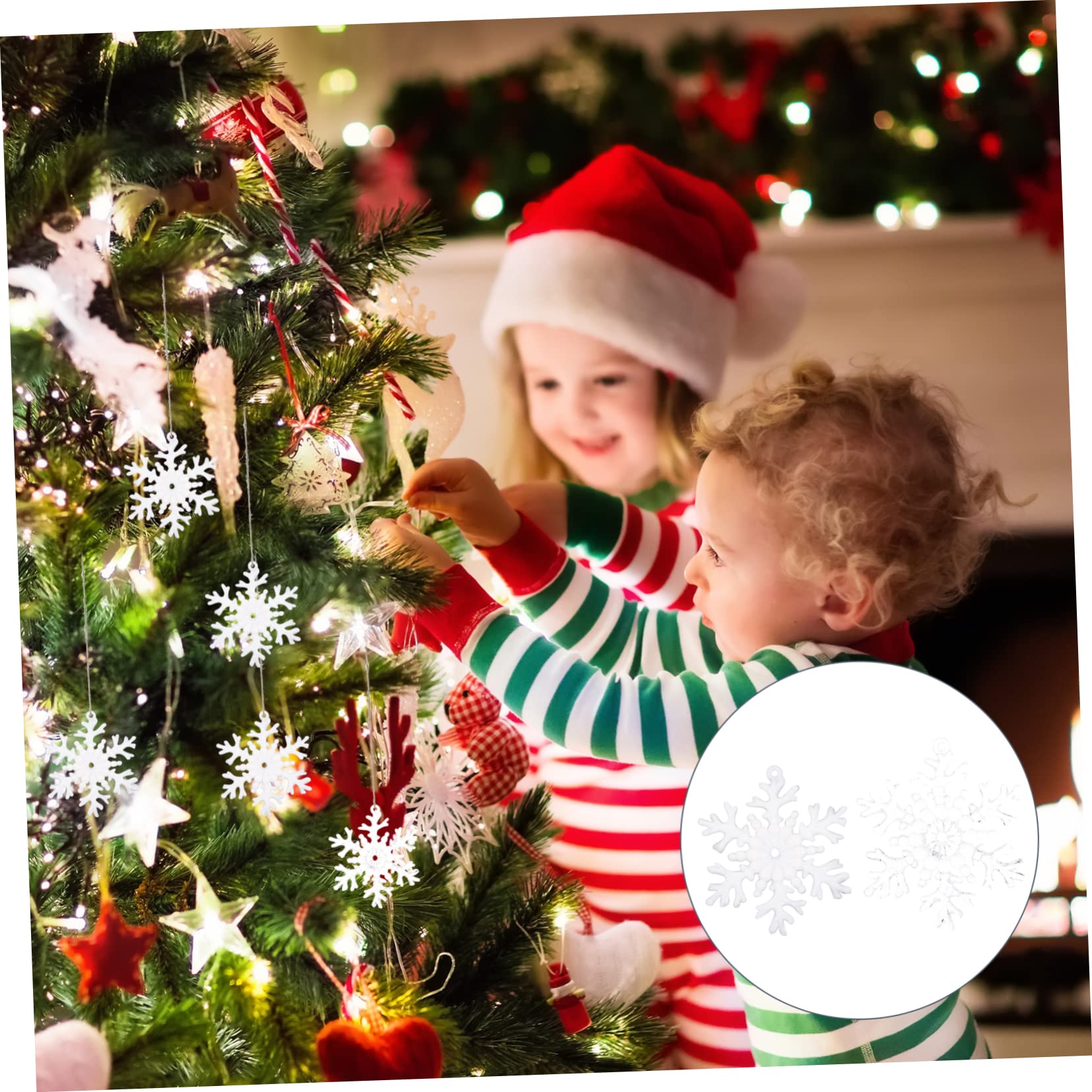 Cabilock 8 Sätze Weihnachtsschneeflocke-anhänger Weihnachts-hüpfburgen Ornamente Weihnachtsanhänger Zum Aufhängen Weihnachtslichter Weihnachtsbaumschmuck Weihnachten Plastik Stück * 8