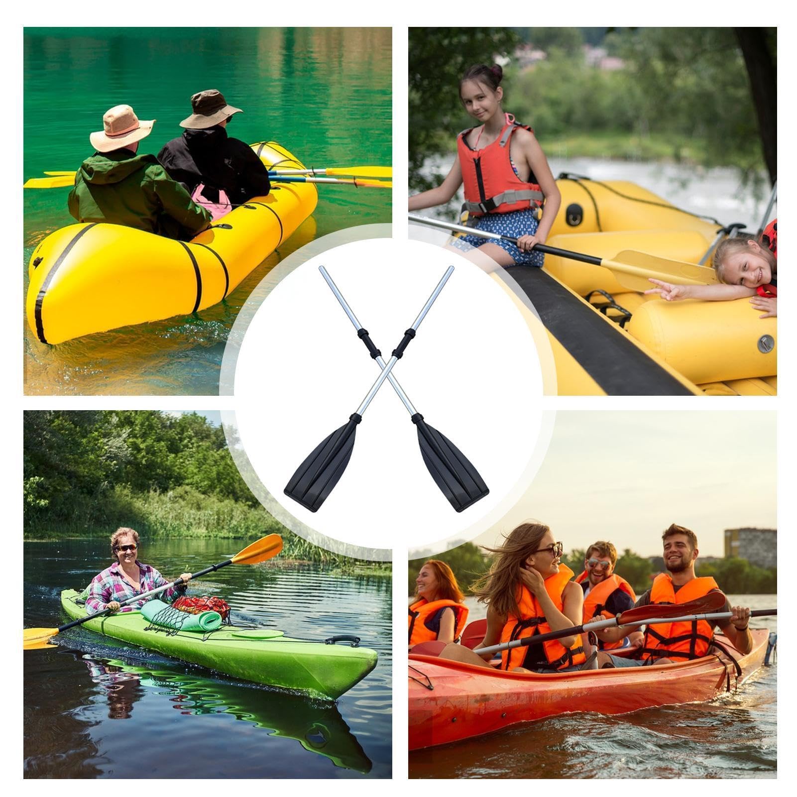 Rames pour bateau à rames, rames pour bateau,Pagaie de canoë en alliage d'aluminium 2 pièces | Pagaies de bateau légères pour adultes, pagaies de sports nautiques pour kayak de loisirs, de sport, de m