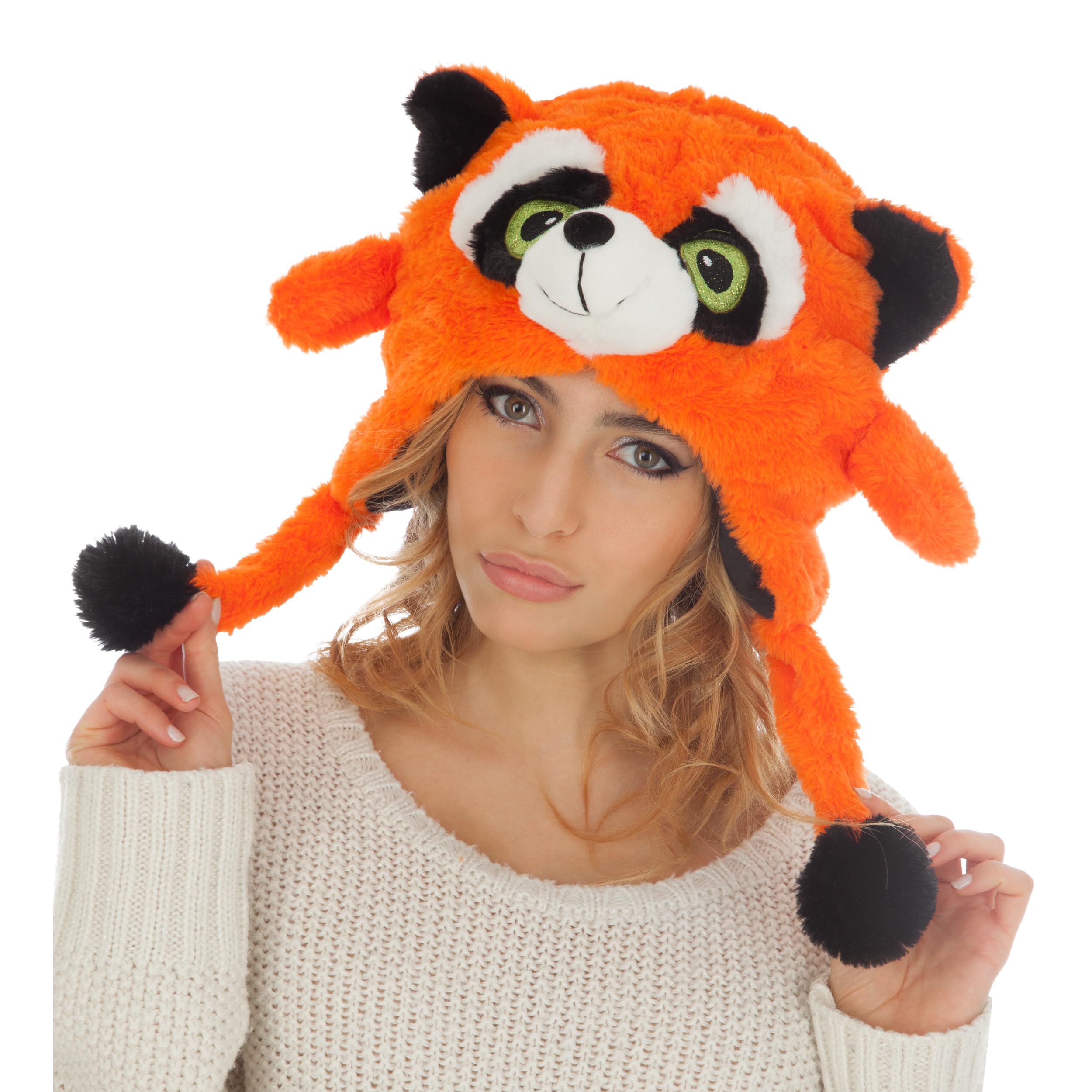 Chaks - Tiermütze für Erwachsene, Plüschhut mit Tiergesicht, Accessoire für Karneval, Mottoparty