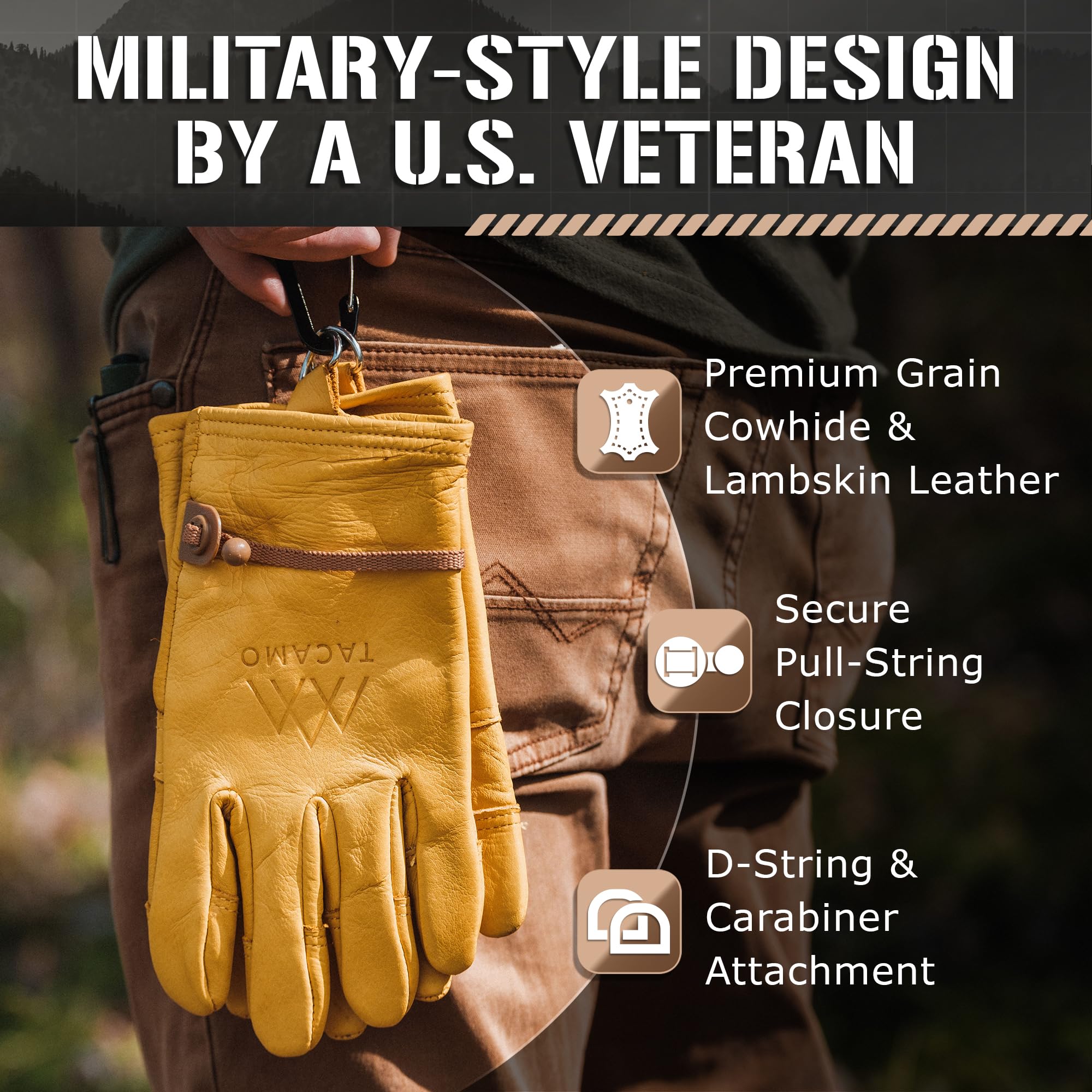 Guantes de trabajo de cuero resistente para hombres y mujeres, guantes de jardinería de 100% cuero vacuno, color amarillo, agarre seguro, resistentes a la abrasión y al desgarro, guantes para