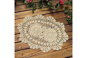 Phantomon Lace Doilies Handmade Crochet Placemats Cotton Doilies Cloth Lace, Pack of...