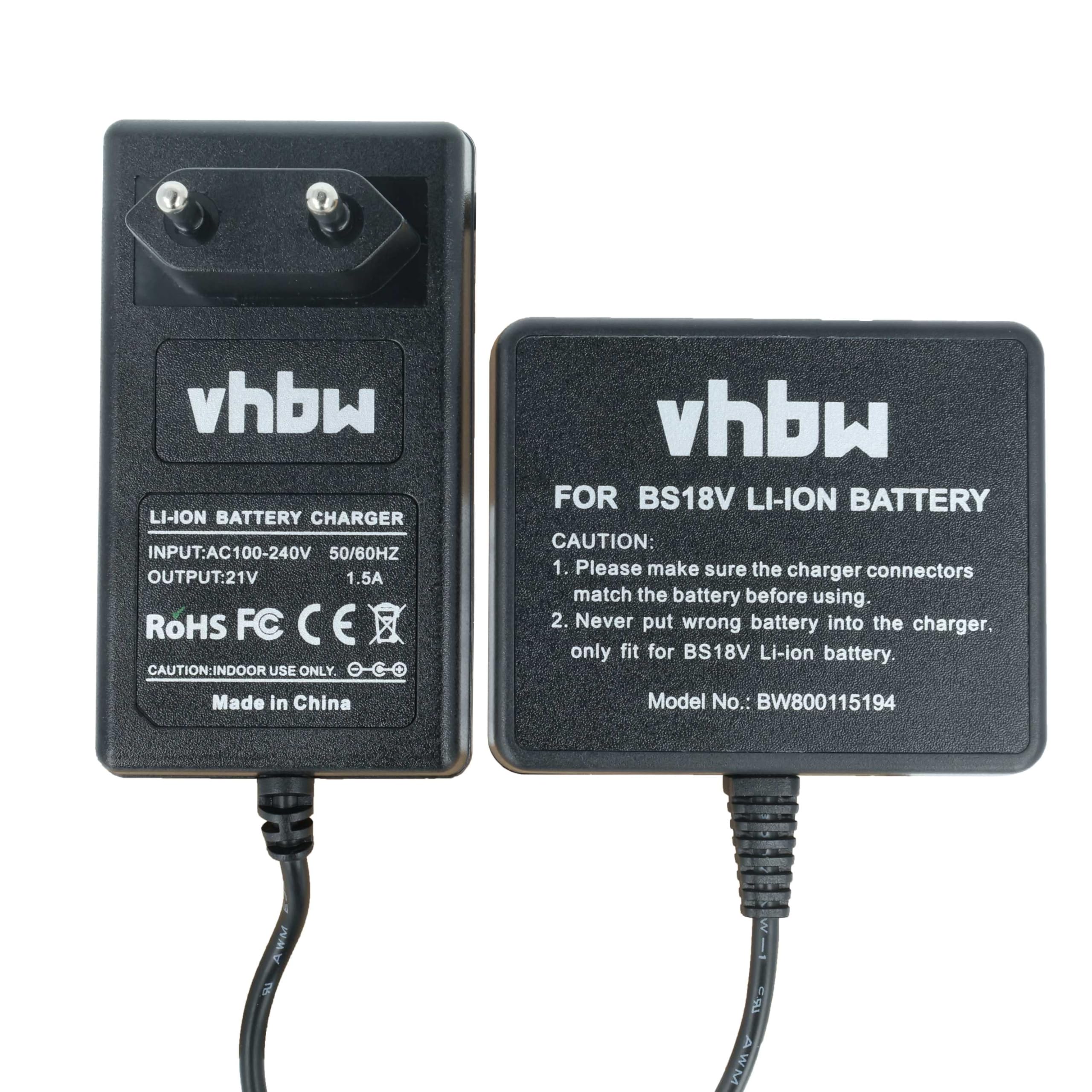 vhbw Cargador Compatible con Bosch GSR 18-2-LI