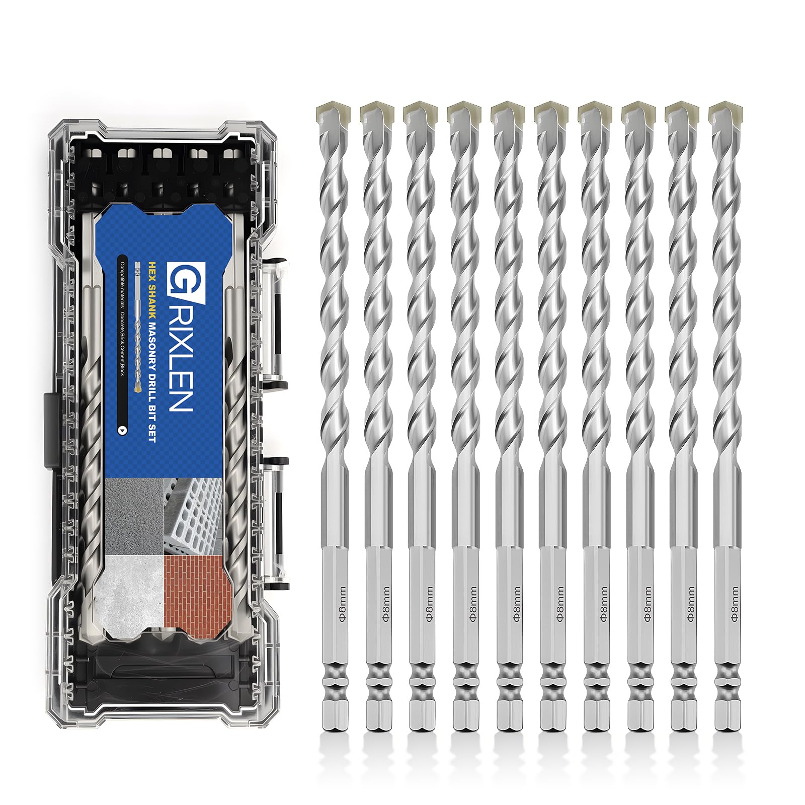 GRIXLEN Masonry Drill Bits - 3 Pack 4mm -23 GRIXLEN Masonry Drill Bits - 3 Pack 4mm -23