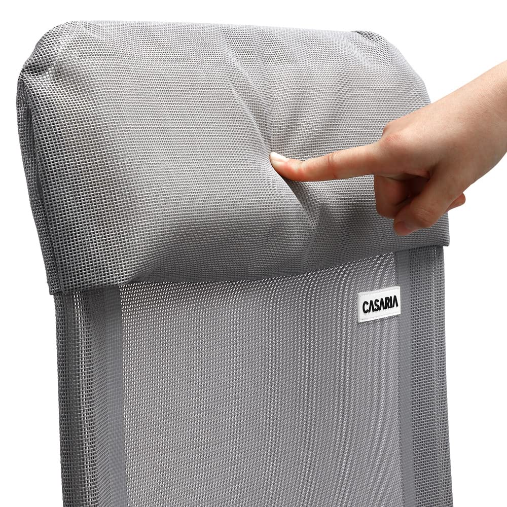 Casaria® Set da 2 Sedie da Giardino Sdraio Reclinabile 7 Livelli Tessuto Traspirante Sedie Campeggio