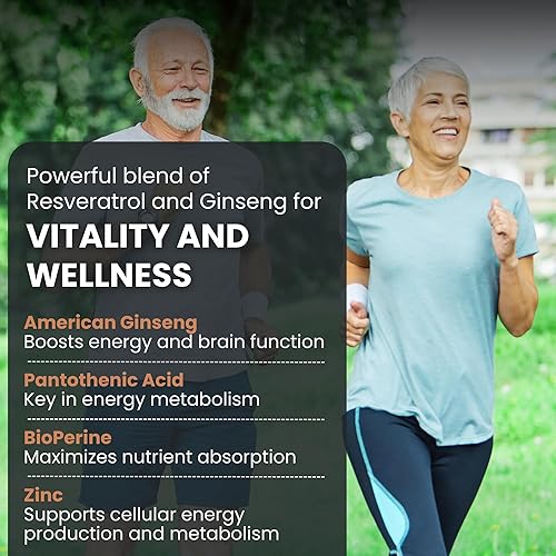 Miniatura 5 de YouthRenu - Suplemento de resveratrol antienvejecimiento con trans-resveratrol, colágeno de biotina - Suplementos energéticos para mujeres y hombres