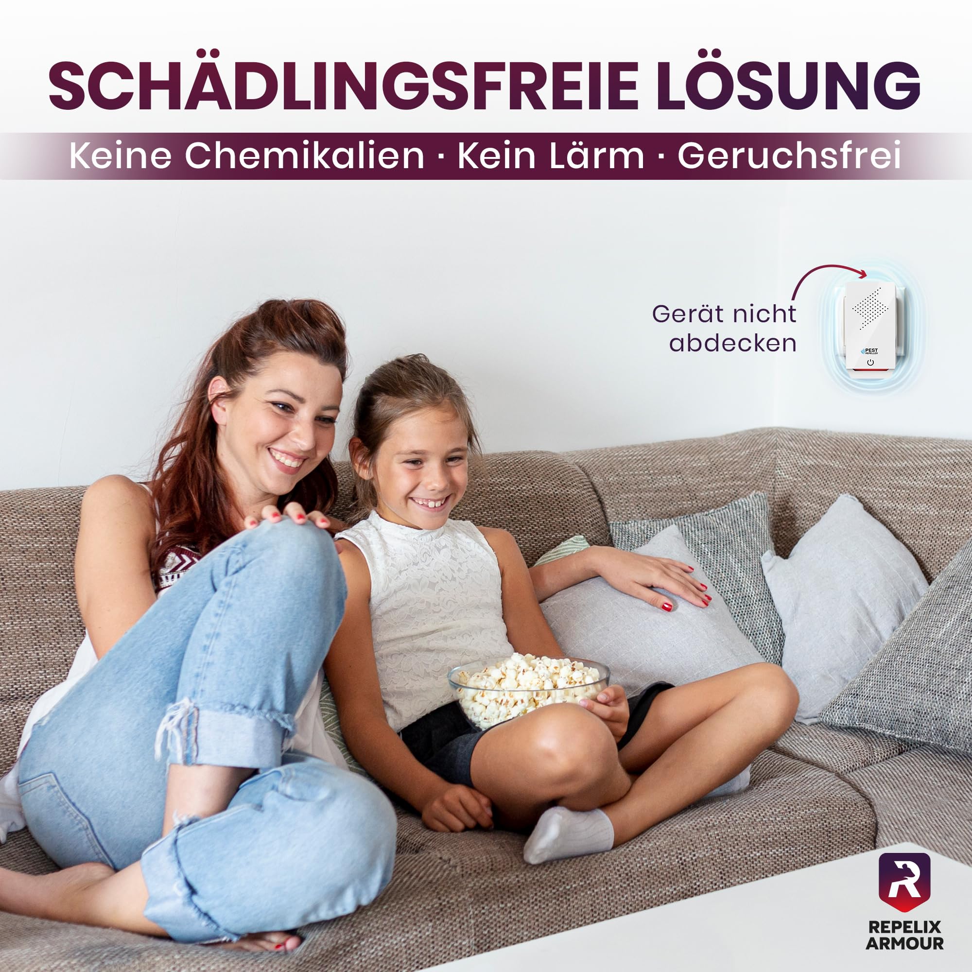 Ultraschall-Schädlingsbekämpfer für Innenräume – 1 Pack – Deckt 140m² pro Gerät ab – 3 Modi – Vertreibt Mäuse, Ratten, Spinnen, Mücken, Ameisen, Insekten & Fliegen, HX-168 (Weiß)