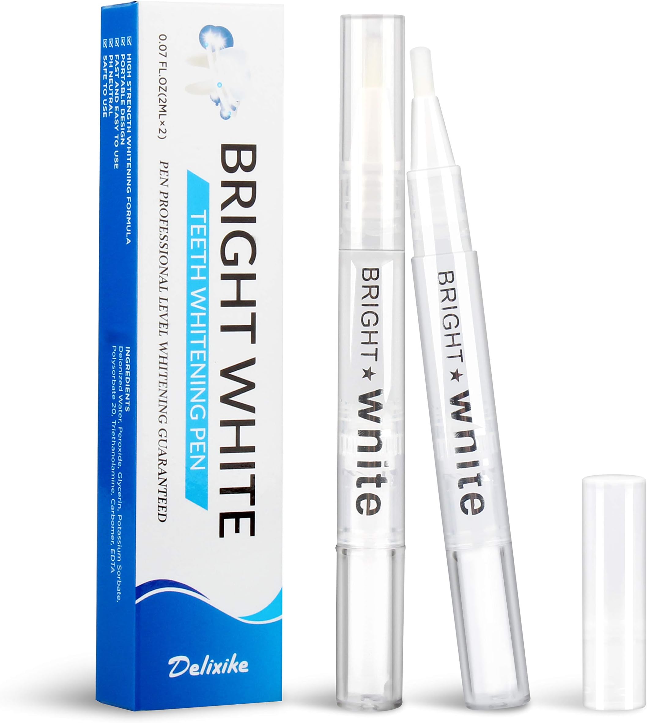 Teeth Whitening Pen, 35% Carbamide Peroxide, Effective, Painless, No Sensitivity, Travel Friendly, Easy to Use, Beautiful White Smile, Natural Mint Flavor, 2mL(2 Pack)