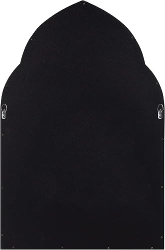 Miniatura 6 de Kate and Laurel Eileen Glam Espejo de pared arqueado, 20 x 30, negro, sofisticada decoración de pared bohemia