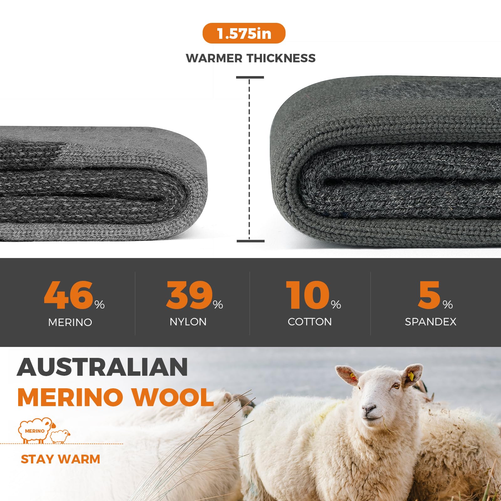 Calcetines de compresión de lana merino antiampollas para senderismo al aire libre, para hombres y mujeres, transpirables, absorben la humedad, acolchados, puntera sin costuras, (3 pares)