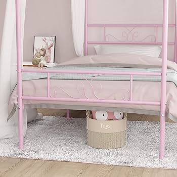 Amazon.com: Weehom Metal Framed Canopy 4 Poster Platform Bed
