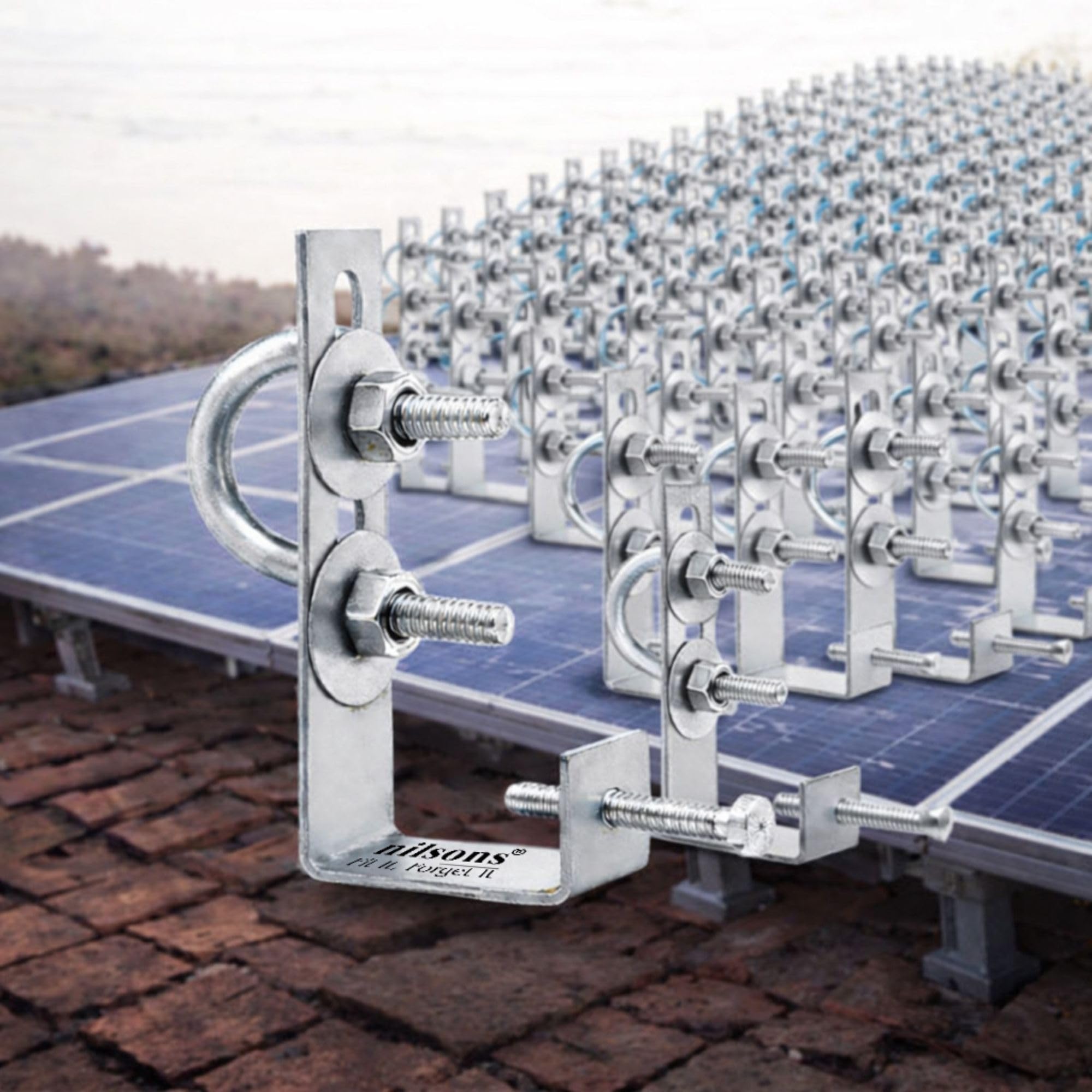 Solar Panel Mounting Clamp 100 Pcs | L-Type Galvanized Iron Solar Clamp Brackets | Solar Panel Structure Mount