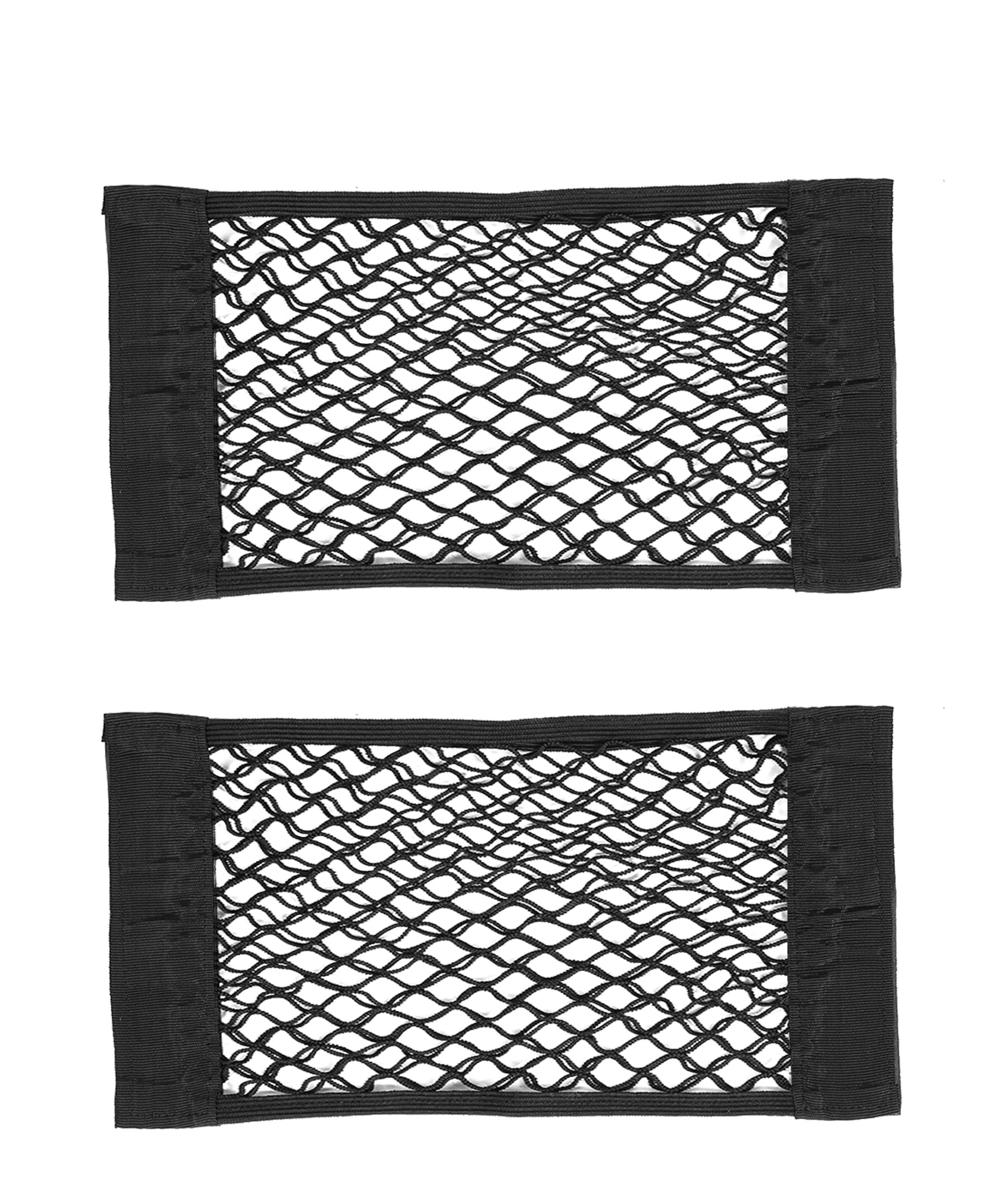 Xibao 2PCS Auto Kofferraum Organizer,Autozubehör Innenraum,Kofferraumnetz Schutznetz Elastisch Kofferraum Aufbewahrung Netz Mit Klettverschluss,Geeignet für Autos,Vans,Lastwagen mit Flusen (60x25cm)
