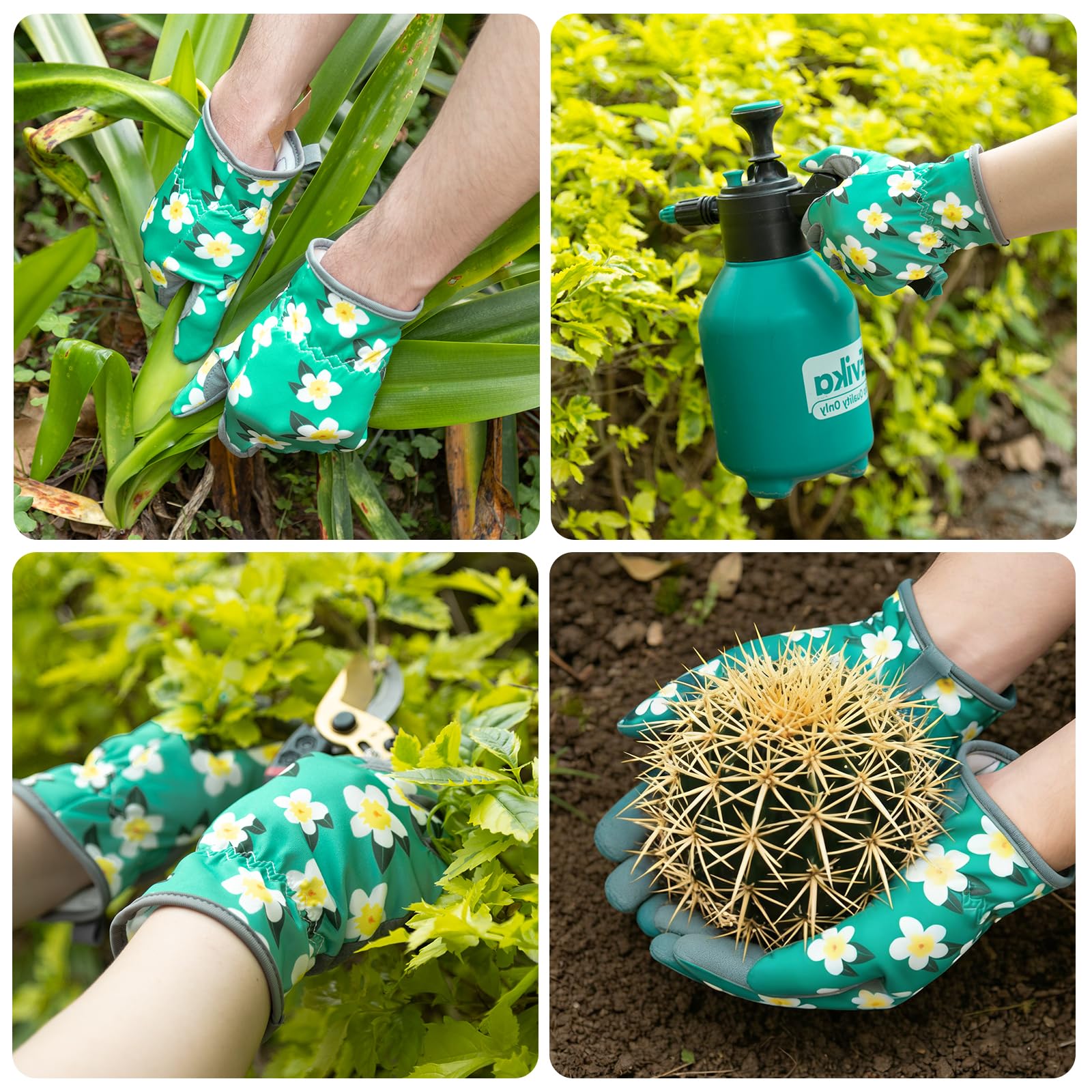 Baidast Guantes de jardinería para mujer, guantes de trabajo de cuero transpirable con gamuza de piel de ciervo, guantes a prueba de espinas para Yark/Garden