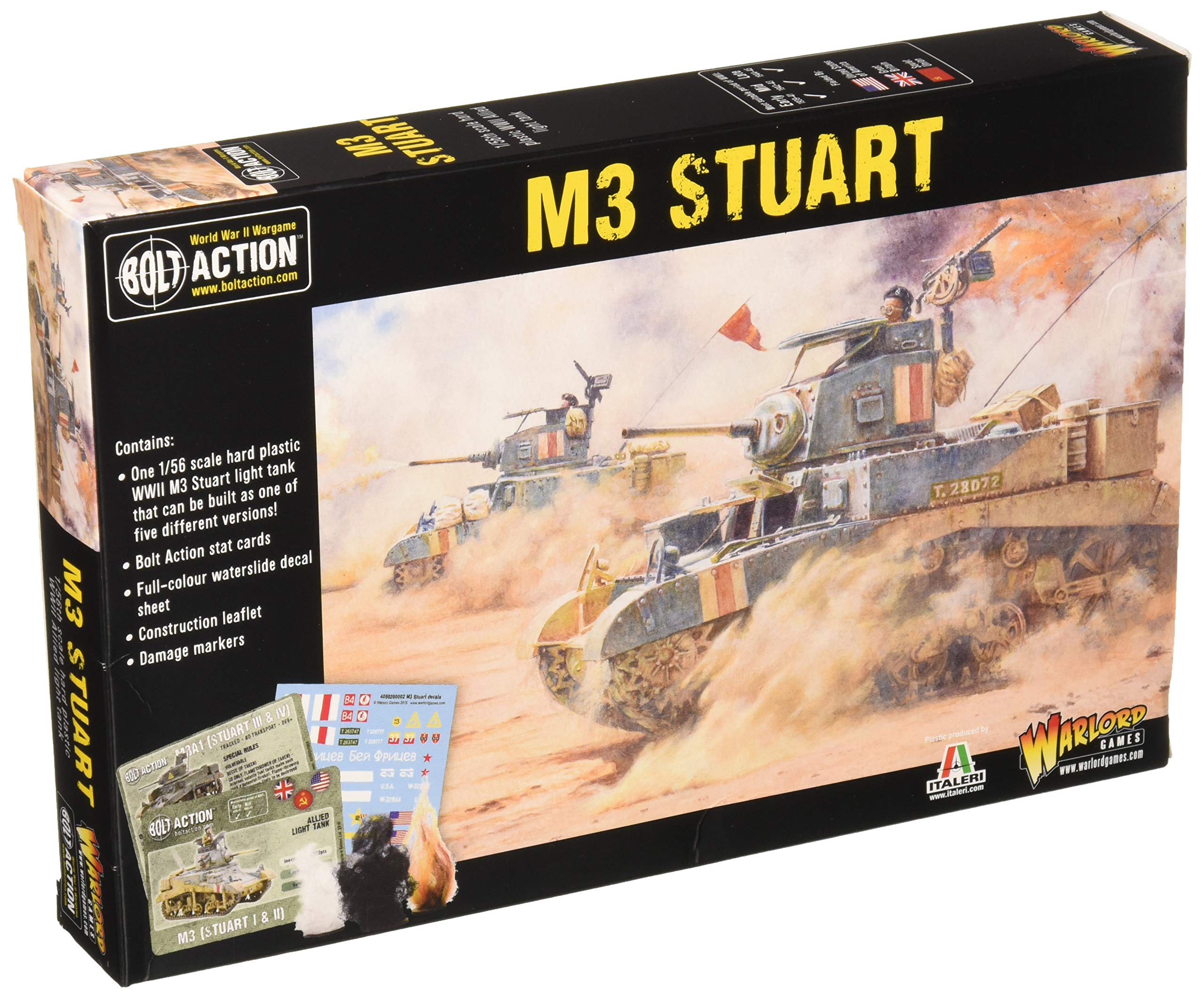 Warlord Games Bolt Action M3 Stuart Allied Light Tank 1:56 WWII Military Wargaming Plastic Model Kit