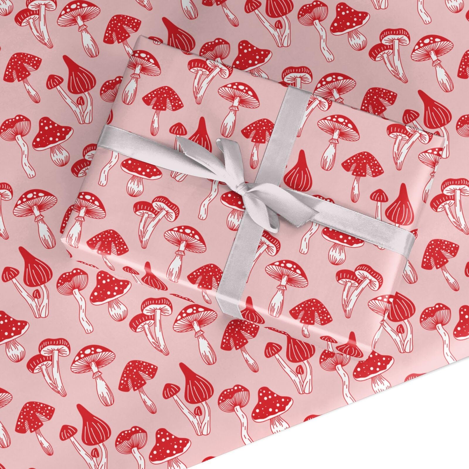 Mushroom Meadow Wrapping Paper Roll - Wide Roll (59.4cm x 3.6m) - Woodland Gift Wrap with Illustrated Fungi, Premium Recyclable Present Paper for Birthday, Women, Kids & Stylish Nature Lovers