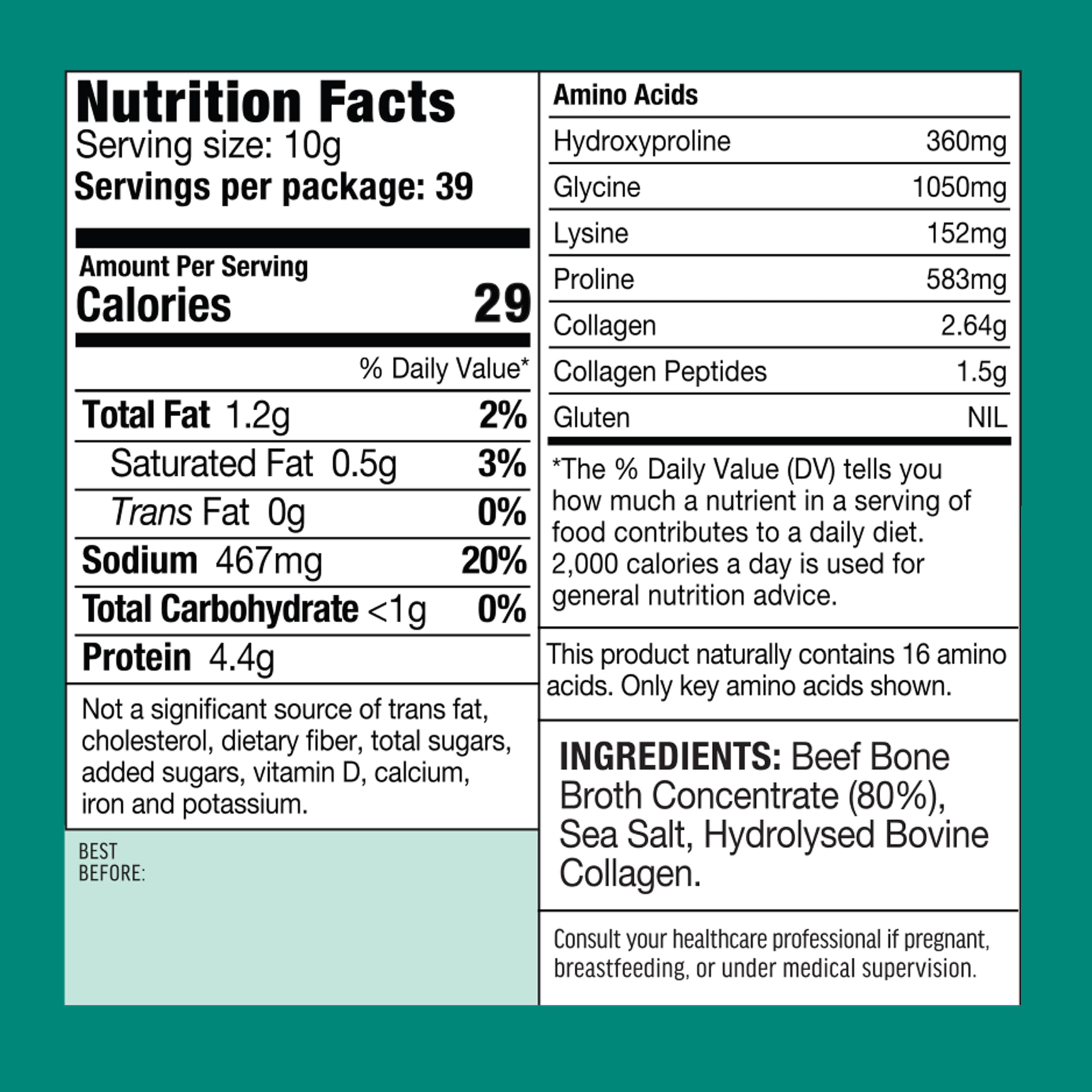 ABBCo Beef Broth Concentrate with Collagen, Rich Savoury Cooking Base for Soups, Gravies & Sauces, Just Add Hot Water, Halal, 13.26Floz
