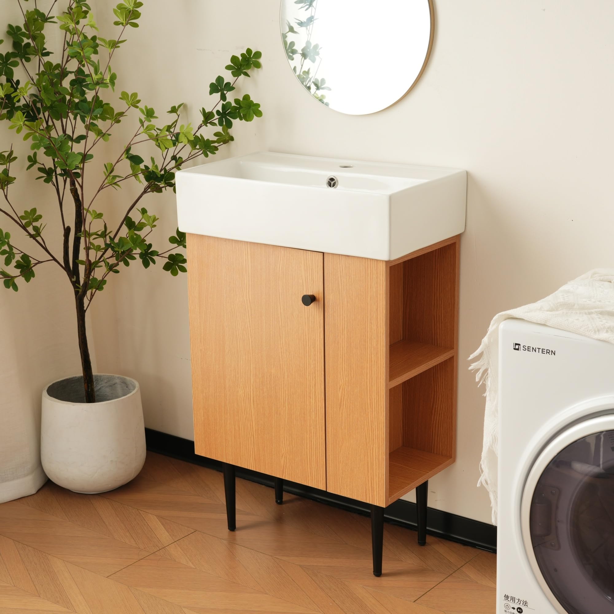 Amazon.co.jp: 洗面化粧台 片開きタイプ 幅55cm 台のみ 化粧洗面