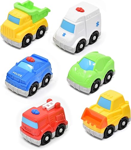 Miniatura 2 de Mini vehículos de juguete para niños pequeños, paquete de 6 unidades, camión volquete, coche, camión de bomberos, construcción, policía, ambulancia,