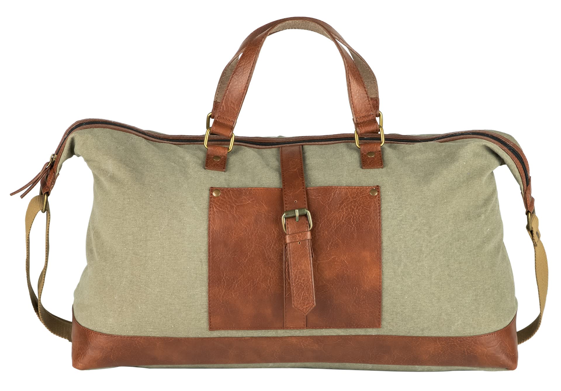 Mona B | Upcycled Recycled | Vegan Trims | Duffle bags with RFID Blocking(Wanderer Up-Cycled Canvas Duffle Bag, MC-1002)