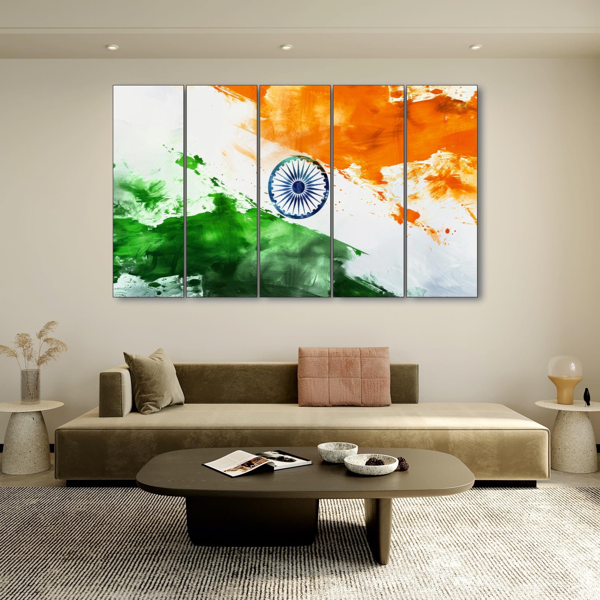 The Castle Decor Ashoka chakra Painting With Frame 5 Big Size (36x60) wall Art for Living Room,bedroom,drawing Room,hotels-digital Painting