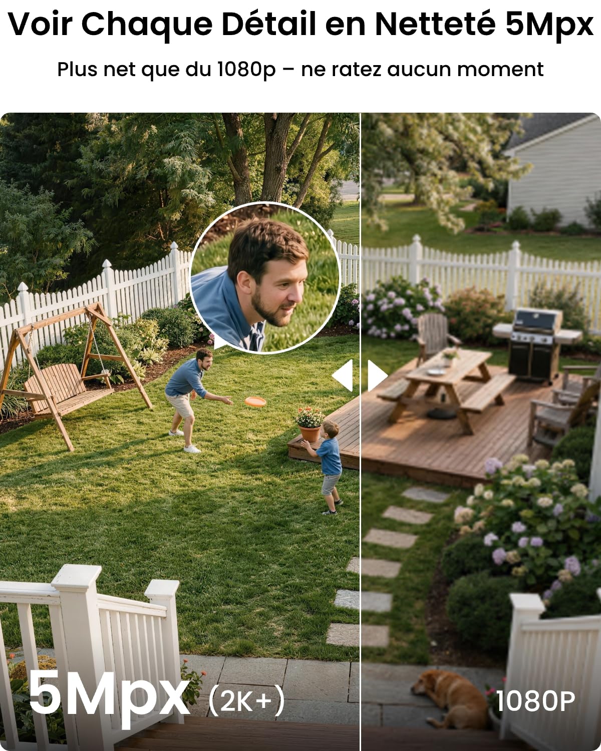 Reolink 5MP Caméra de Surveillance Extérieure WiFi, Caméra IP WiFi 2,4GHz/5GHz, Détection de Personne/Véhicule/Animal, Vision Nocturne Etanche IP67, Fente pour Carte microSD, Time-Lapse, RLC-510WA