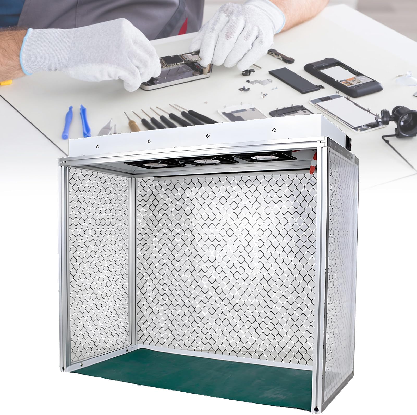 Vertical Laminar Flow Hood Mycology Laminar Flow Cabinet Air Flow Clean Bench with HEPA-Filter for Suitable for Class 100 Cleanroom Dust-Free Work (26.4'X12.2'X23.2 Workbench) 110V
