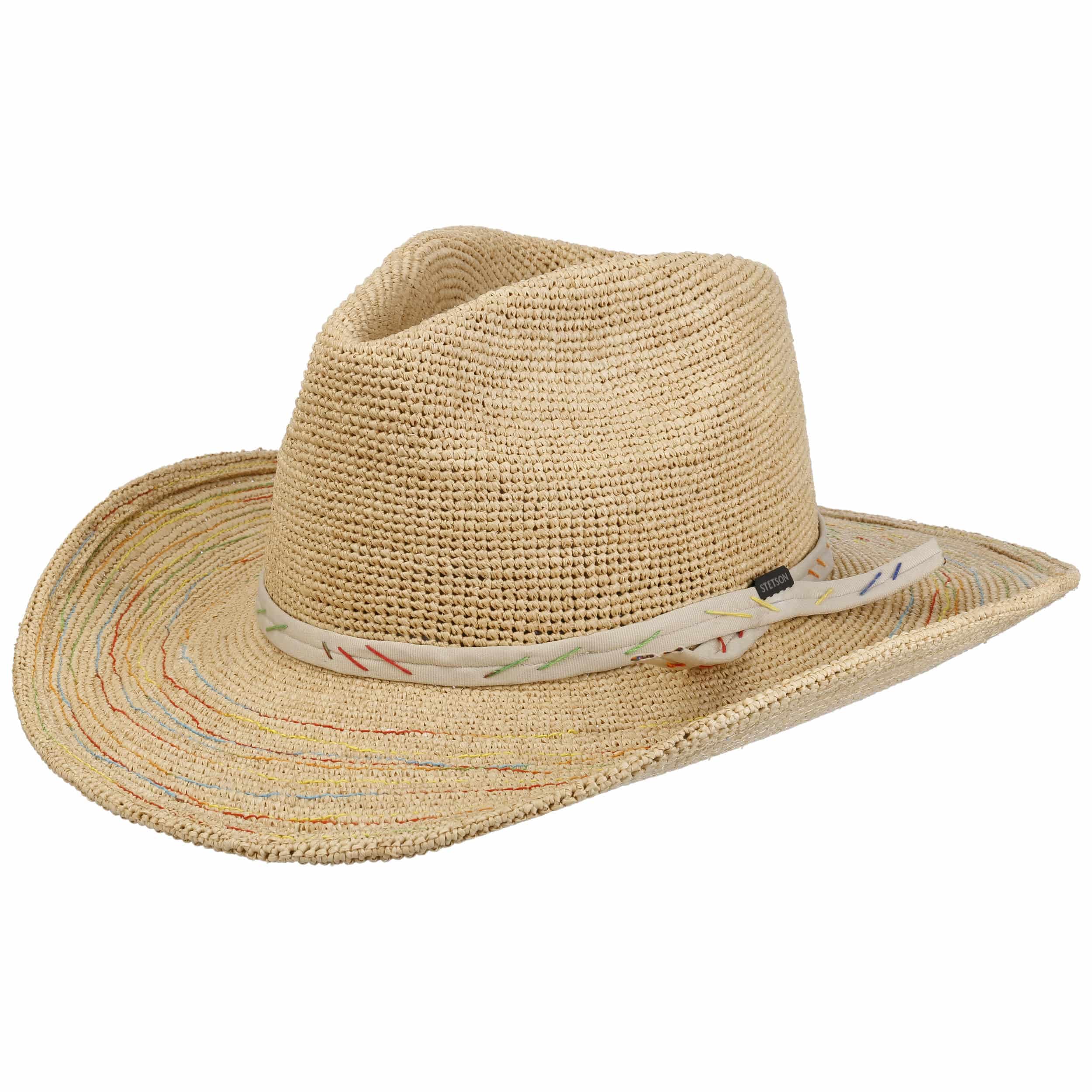 Stetson Western Crochet Strohhut 100% Raffia Damen Sommer