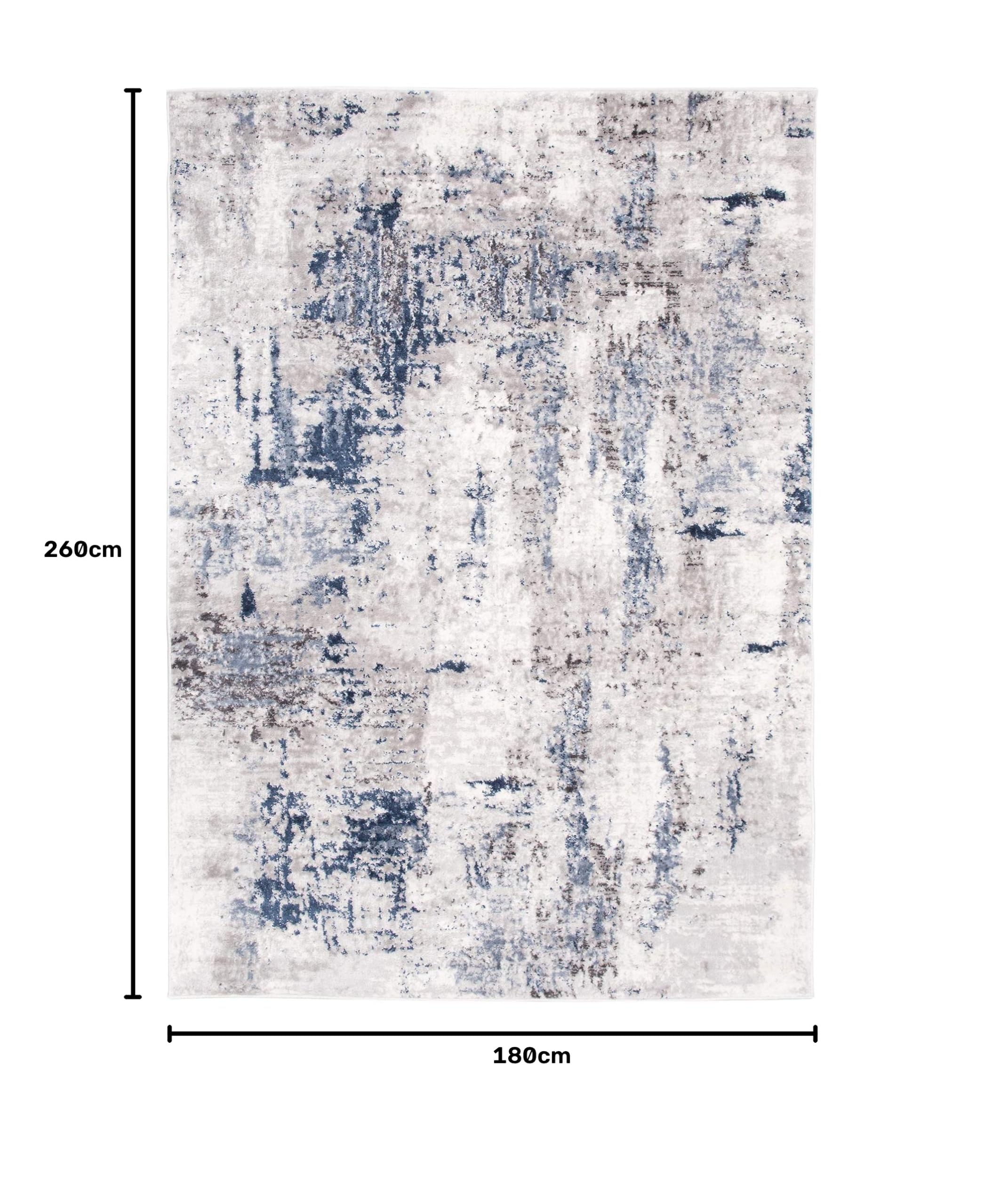 Tapiso Sky dywan z krótkim włosiem, nowoczesny, beżowy, niebieski, szary, w stylu vintage, nakrapiany, wzór 3D, Öko-Tex, 180 x 250 cm