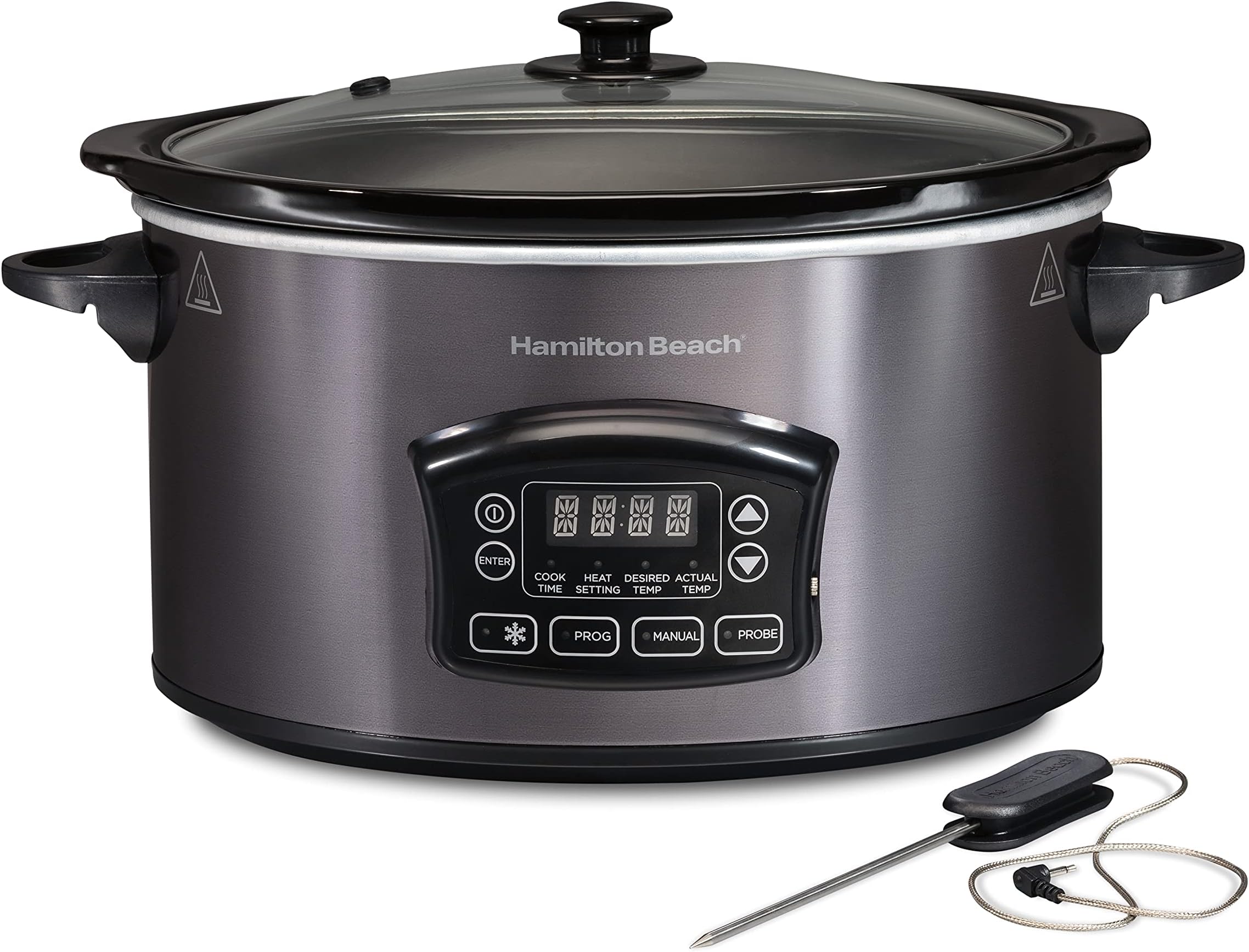 Hamilton Beach Programmable Defrost Slow Cooker, Temperature Probe, 6