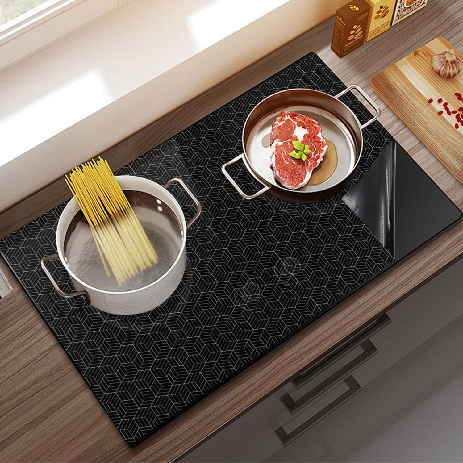 Protective Mat for Induction Cooker, 52 x 78 cm Silicone Induction Mat, Induction Protective Mat, Induction Hob Mat, Reusable Induction Mat