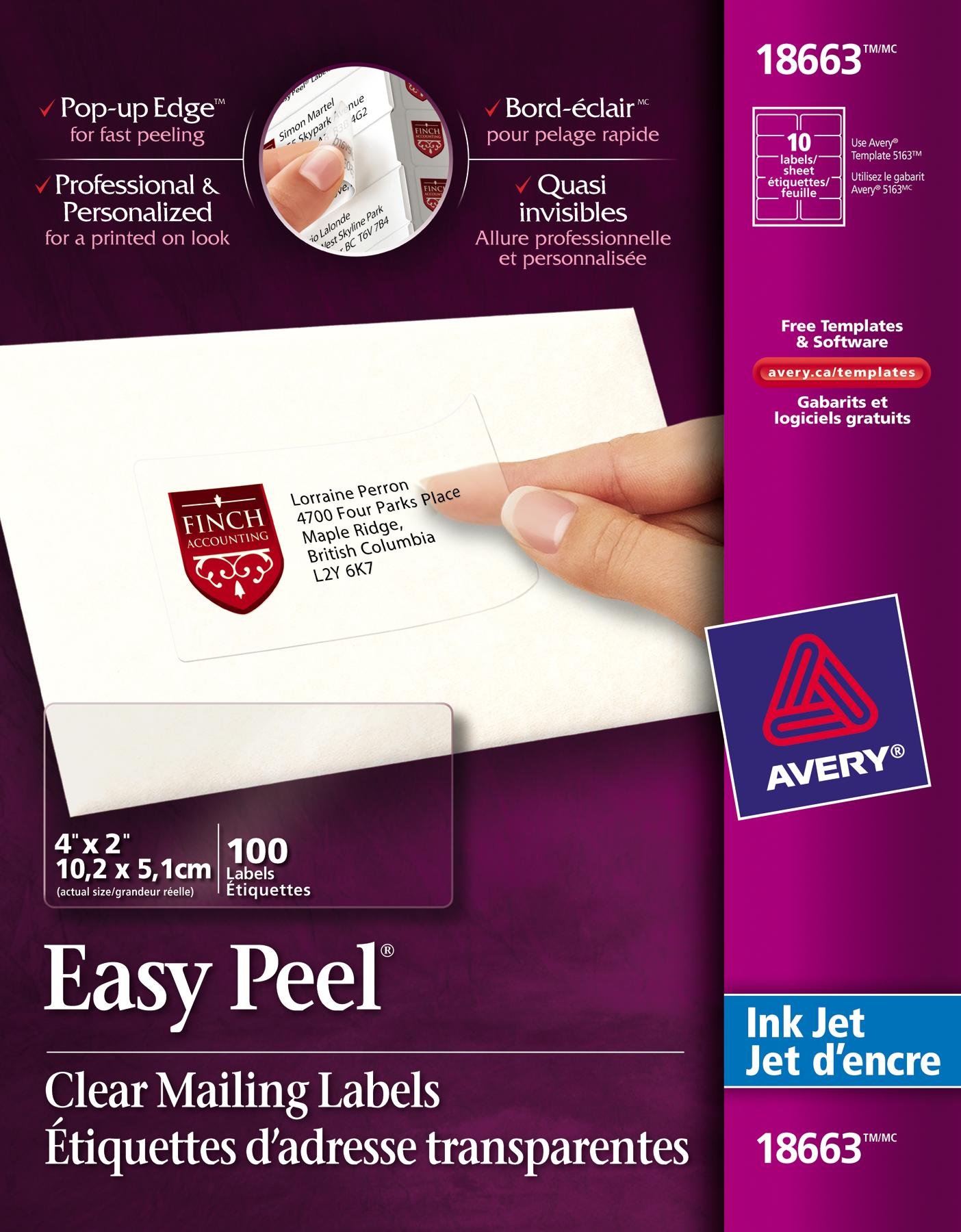 Amazon.com : AVE18663 - Avery Easy Peel Mailing Labels For Inkjet