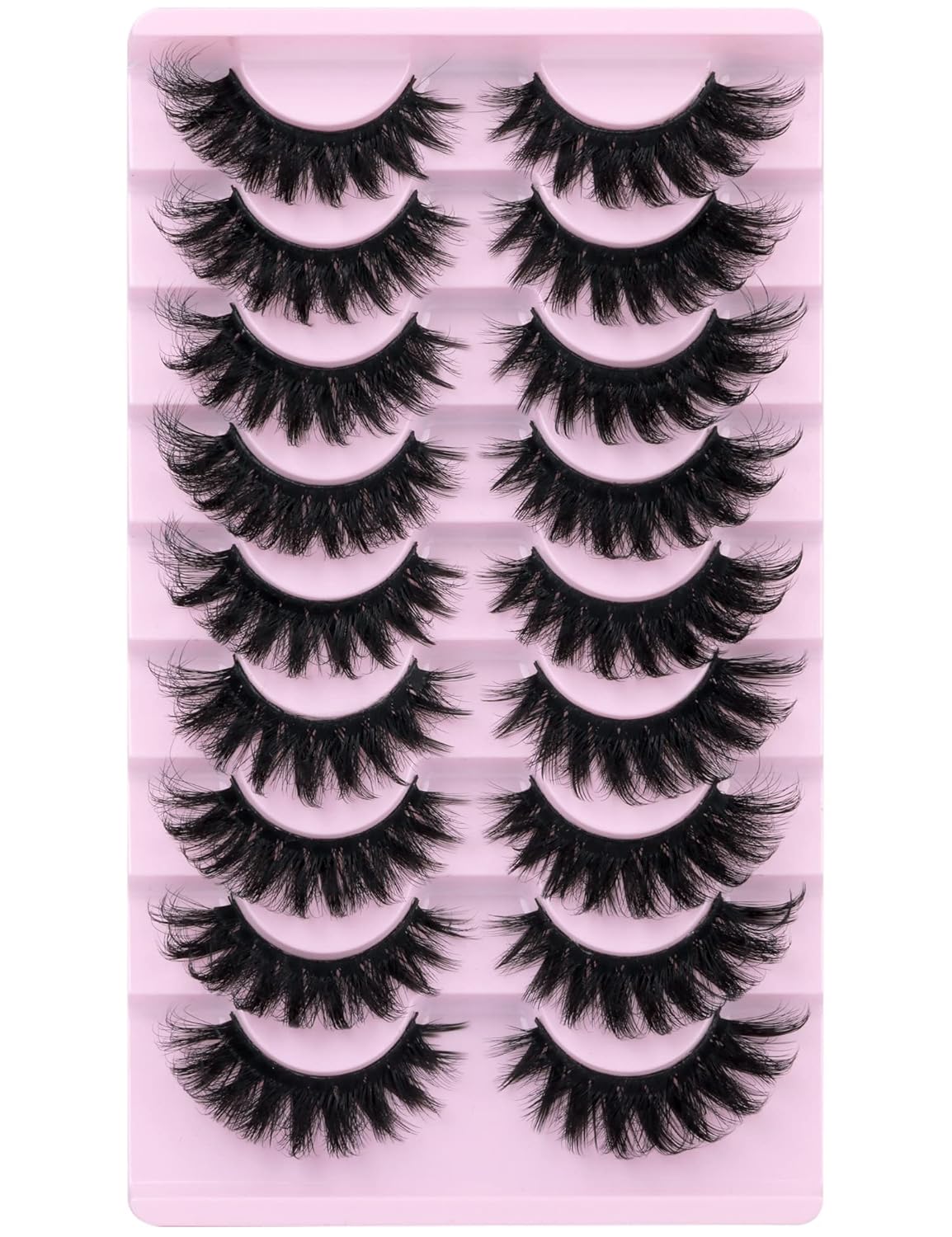 wiwoseo Kit de extensión de pestañas de visón esponjoso, pestañas de visón sintético, pestañas de volumen grueso, pestañas Postizas cruzando pestañas