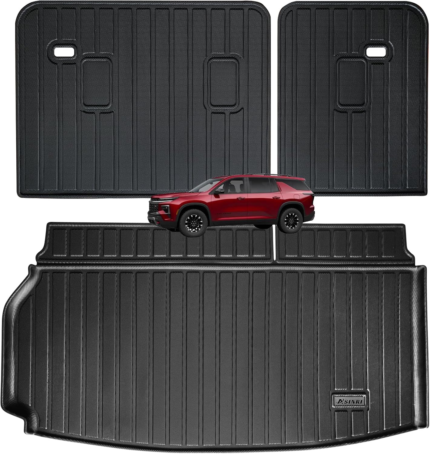 Large Trunk Mat for All-New 2024 2025 Chevy Traverse with Backrest Protection,TPE All Weather Protection Cargo Liner Covering The Backrest for Chevrolet Traverse Accessories