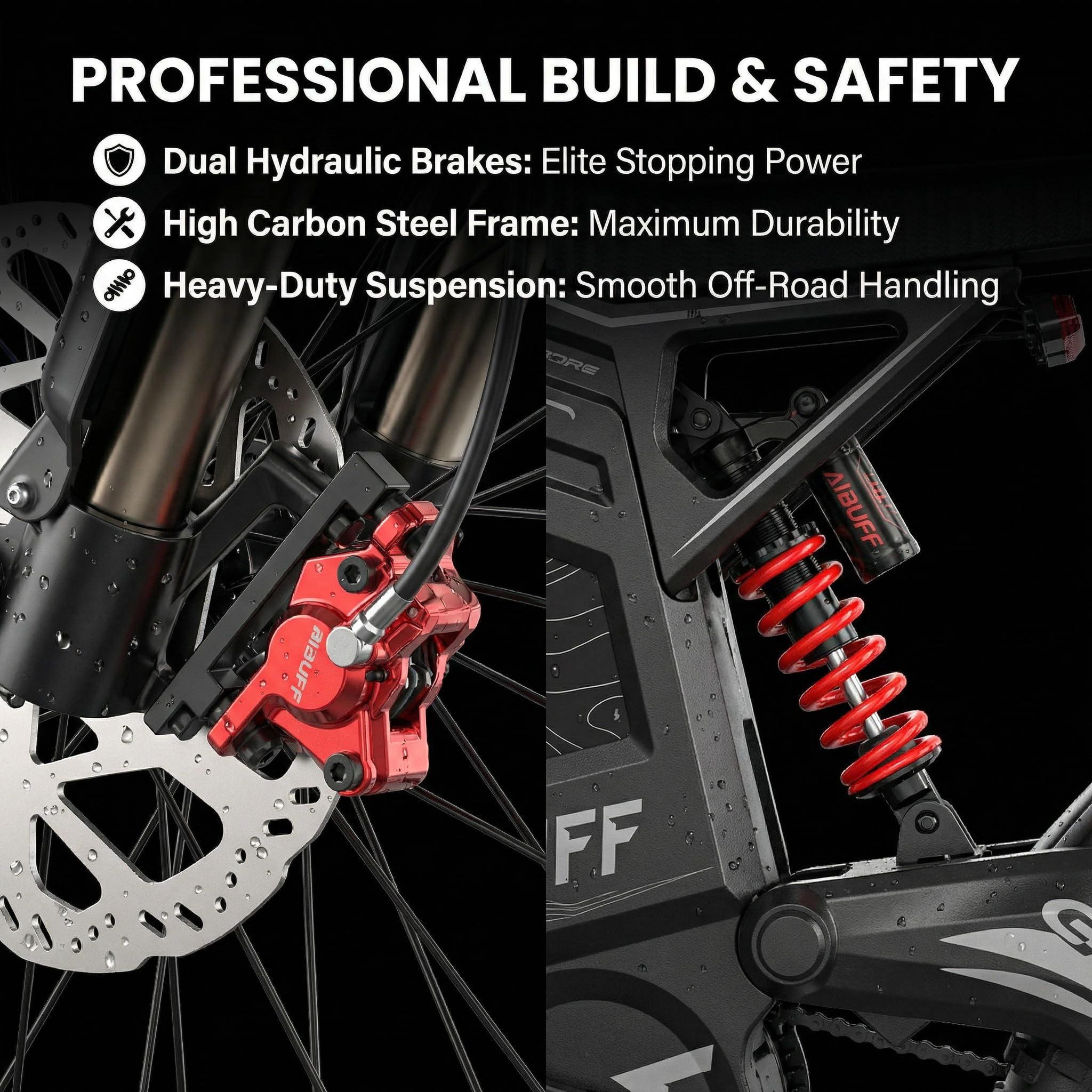 GT600 Bicicleta Eléctrica para Hombre, Moto Eléctrica para Adultos con Batería de 72V 30Ah, Neumático Todo Terreno de 19" /17", Frenos Hidráulicos Motocross Eléctricos, Hasta 100 km