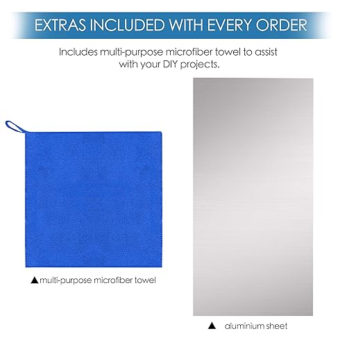 Miniatura 3 de Hoja de metal de aluminio 6061 - 12 x 6 x 8 pulgadas - Panel de placa plana lisa finamente pulido y desbarbado - Incluye toalla de microfibra