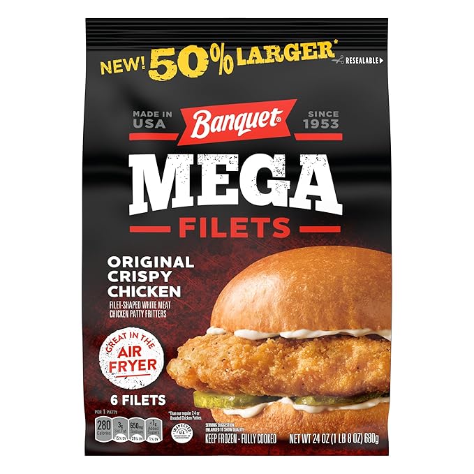 Banquet MEGA Original Crispy Chicken Filets, 24 oz. 6-Count