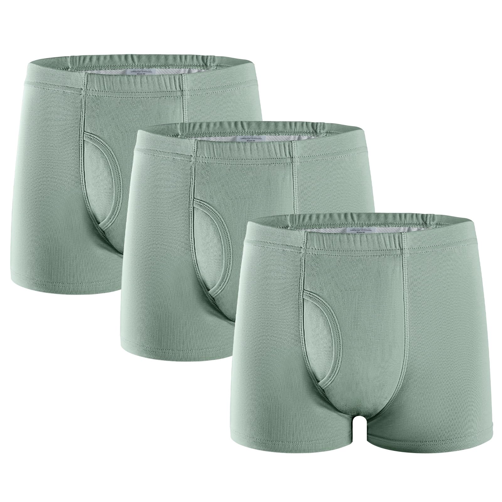 FAMI HELPER Confezione da 3 Boxer Incontinenza Uomo con Assorbimento 250 ml | Boxer Uomo in Cotone Morbido Traspiranti e Comodi Biancheria Intima per Incontinenza Assorbente e Riutilizzabile, Verde