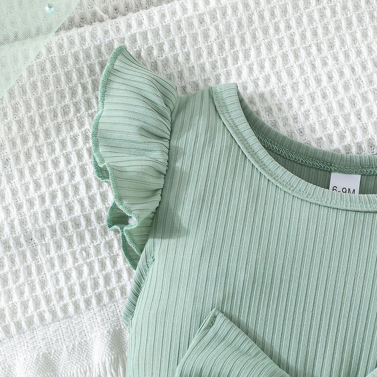 UUAISSO Mädchenkleid mit Schmetterlingsmuster Schleife Rüschen ärmellos süßes gepunktetes Kleid für Mädchen Sommerkleidung - 3