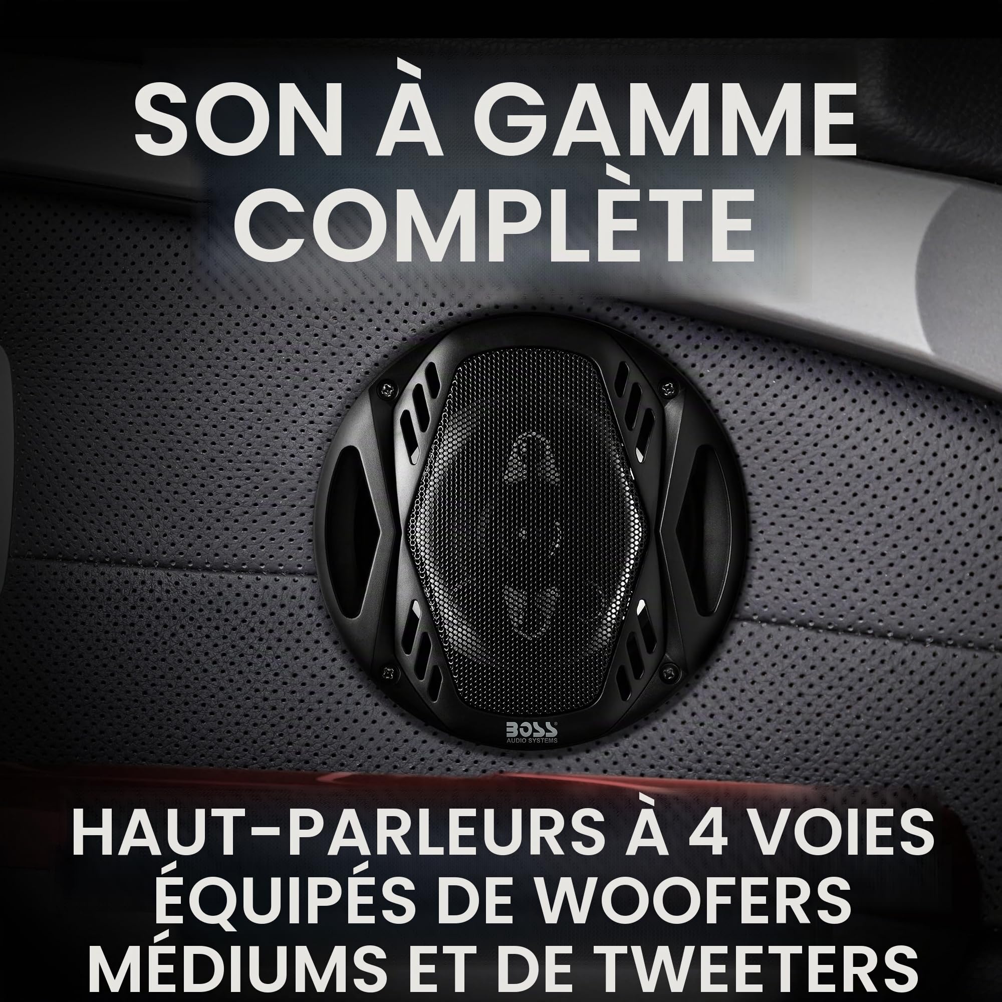 BOSS NX654 Enceinte de Voiture 4-Voies 400 W - Enceintes de Voiture (4-Voies, 400 W, 4 Ohm, 90 DB, 65-20000 Hz, 5,84 cm)