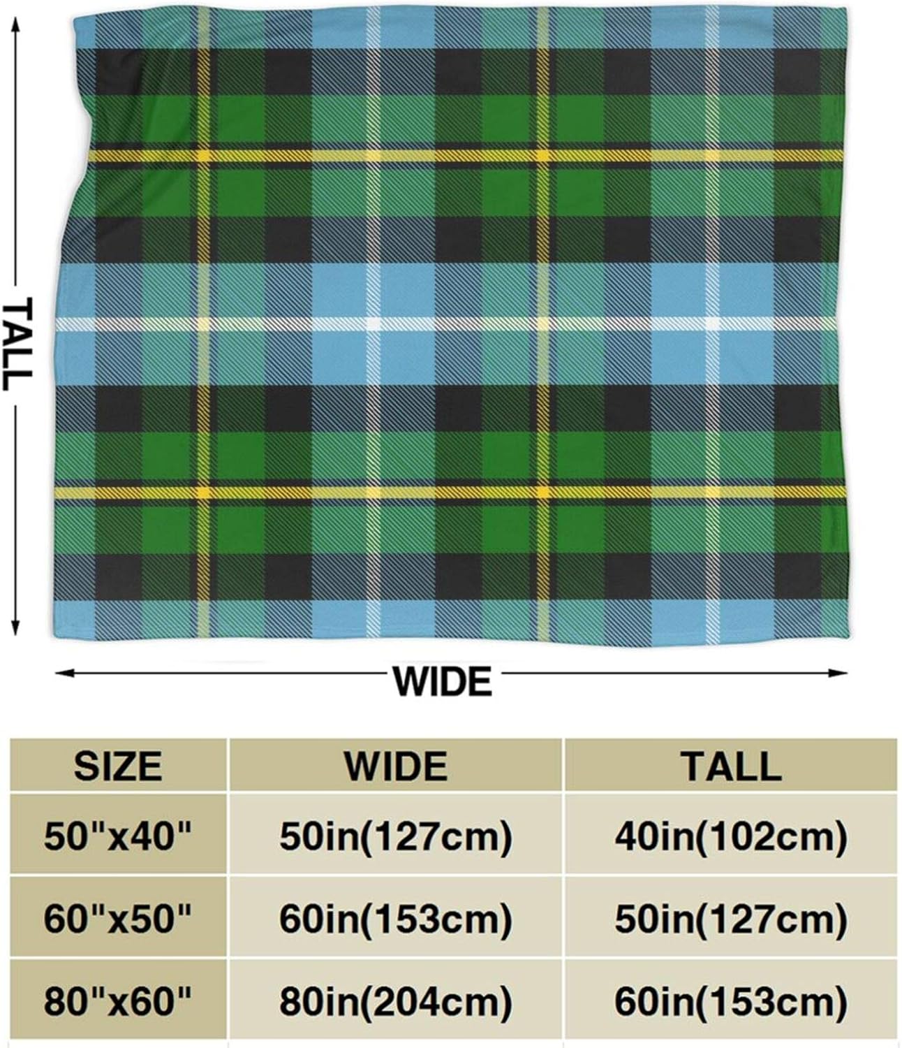 Clan Macneil Tartan Throw Blanket, Ultra Soft Flannel Blanket Warm Bed Blanket Fit Sofa and Couch